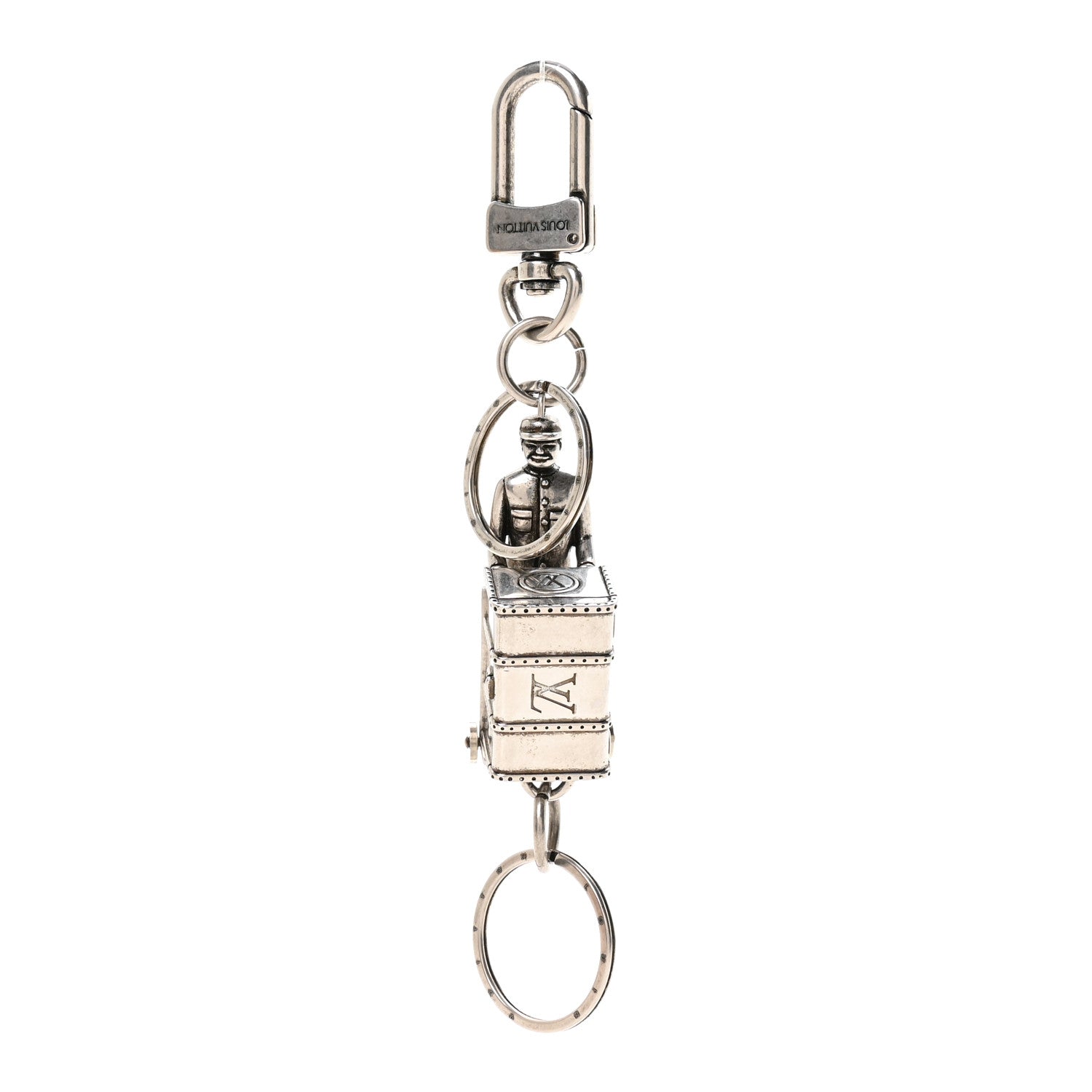 Louis Vuitton Palladium Porter Valet Key Holder Silver 1919643