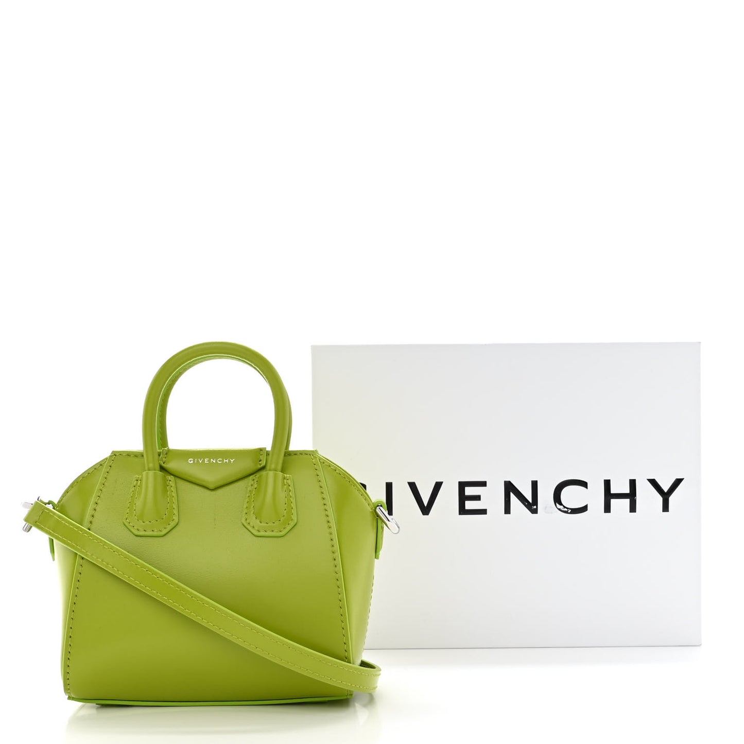 Shiny Lord Calfskin Micro Antigona Citrus Green