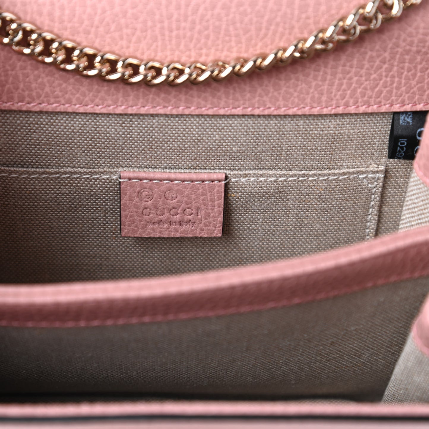 Dollar Calfskin Small Interlocking G Shoulder Bag Soft Pink