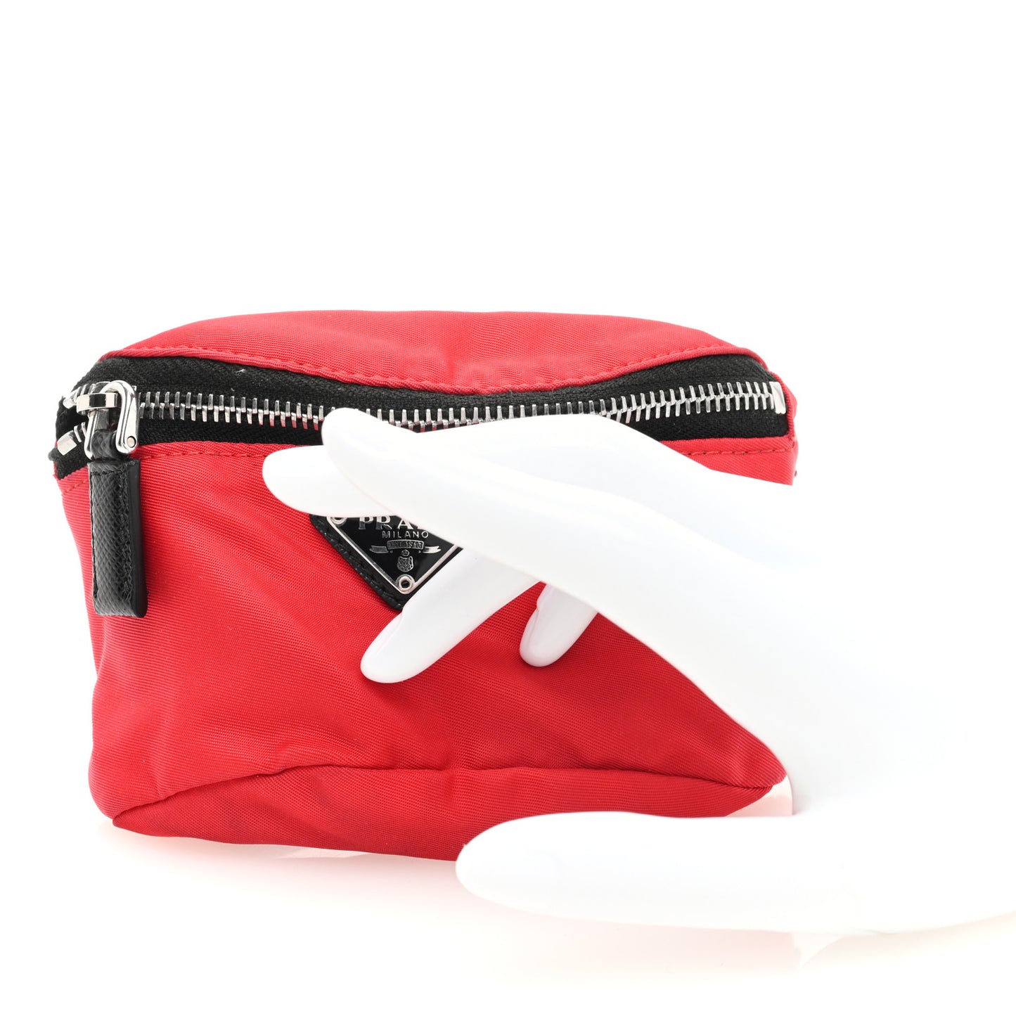 Tessuto Nylon Wrist Pouch Rosso