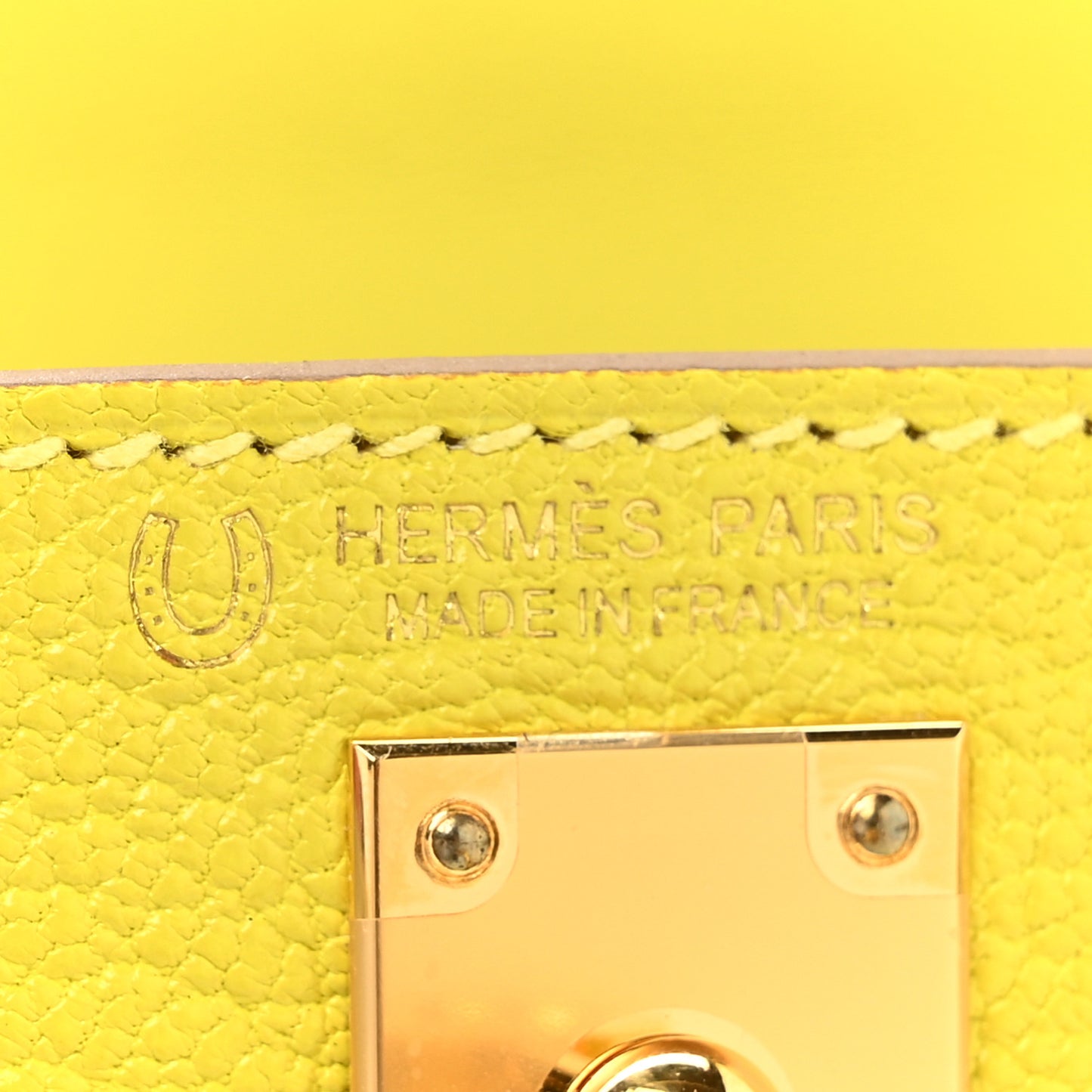 Chevre Mysore Horseshoe Mini Kelly Sellier 20 Lime Gris Perle