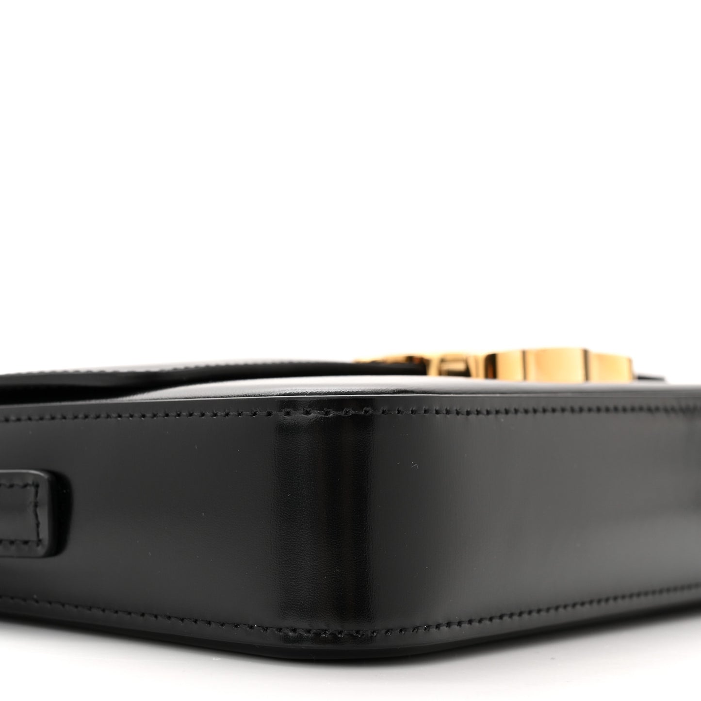 Shiny Calfskin Triomphe Shoulder Bag Black