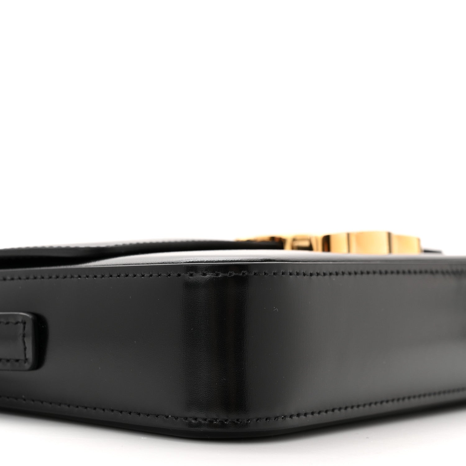 Celine Shiny Calfskin Triomphe Shoulder Bag Black 10 of 12