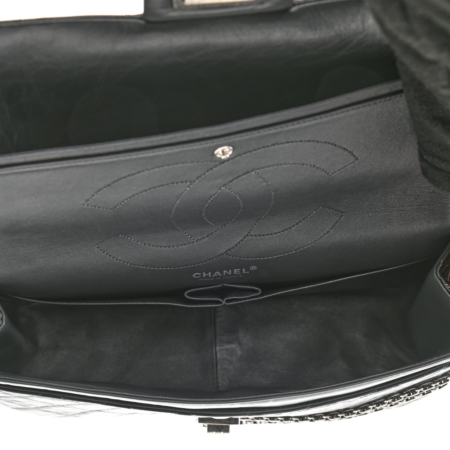 Aged Calfskin Quilted 2.55 Reissue 227 Flap Grey