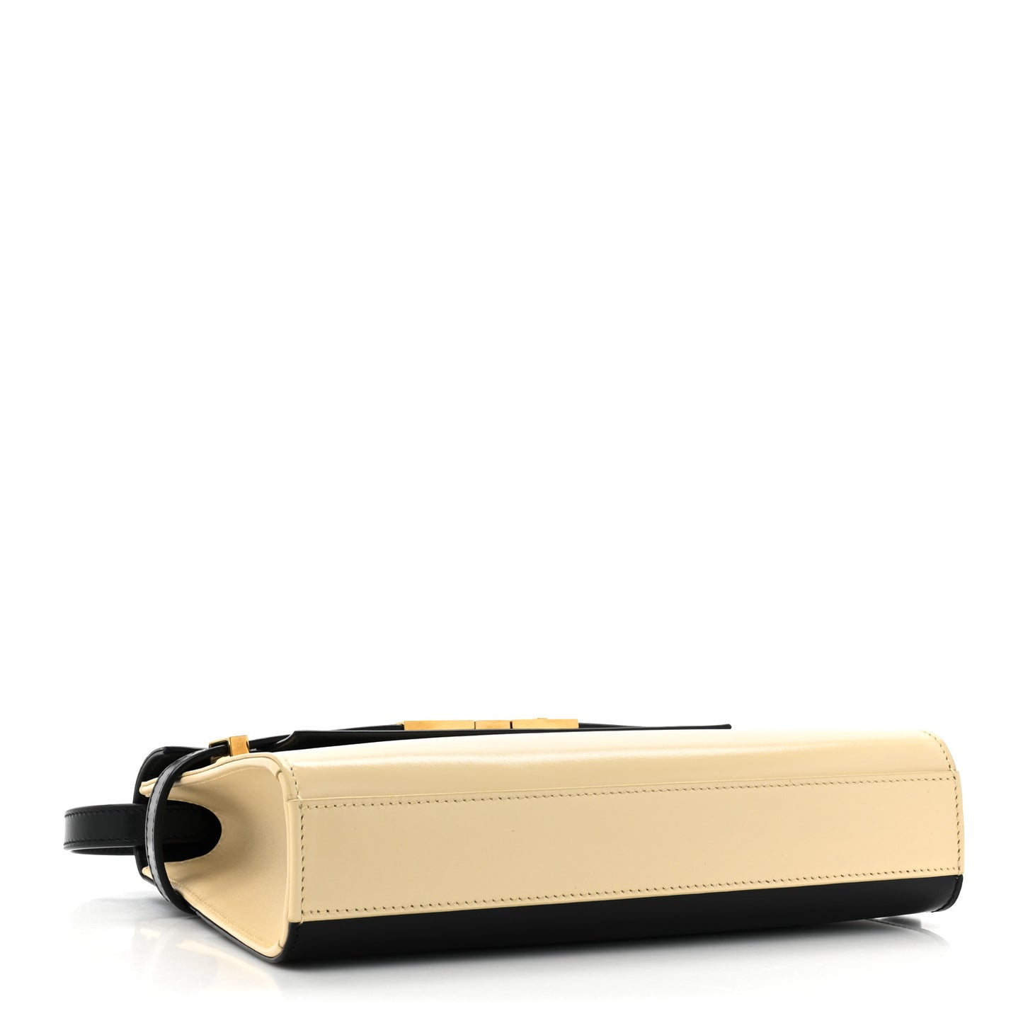 SAINT LAURENT Smooth Calfskin Manhattan Shoulder Bag Black Beige