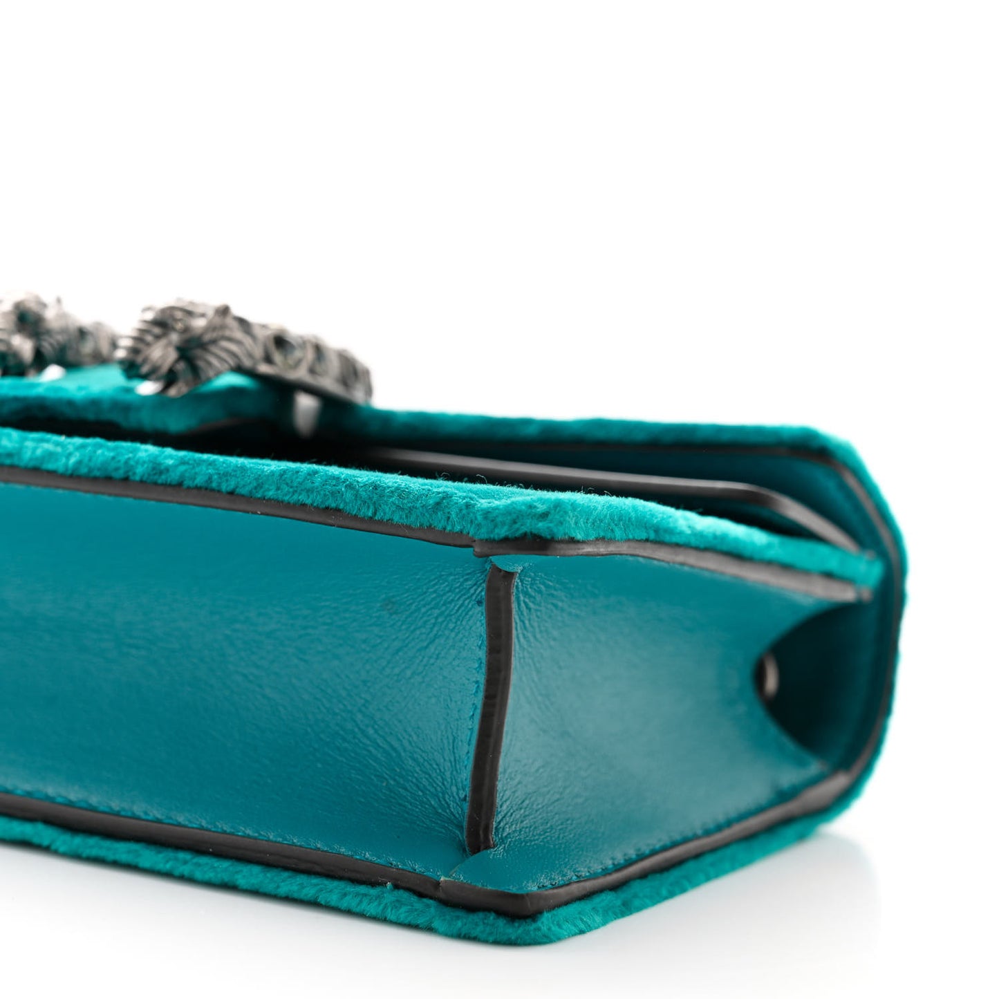 Velvet Super Mini Dionysus Shoulder Bag Pavone Cyan