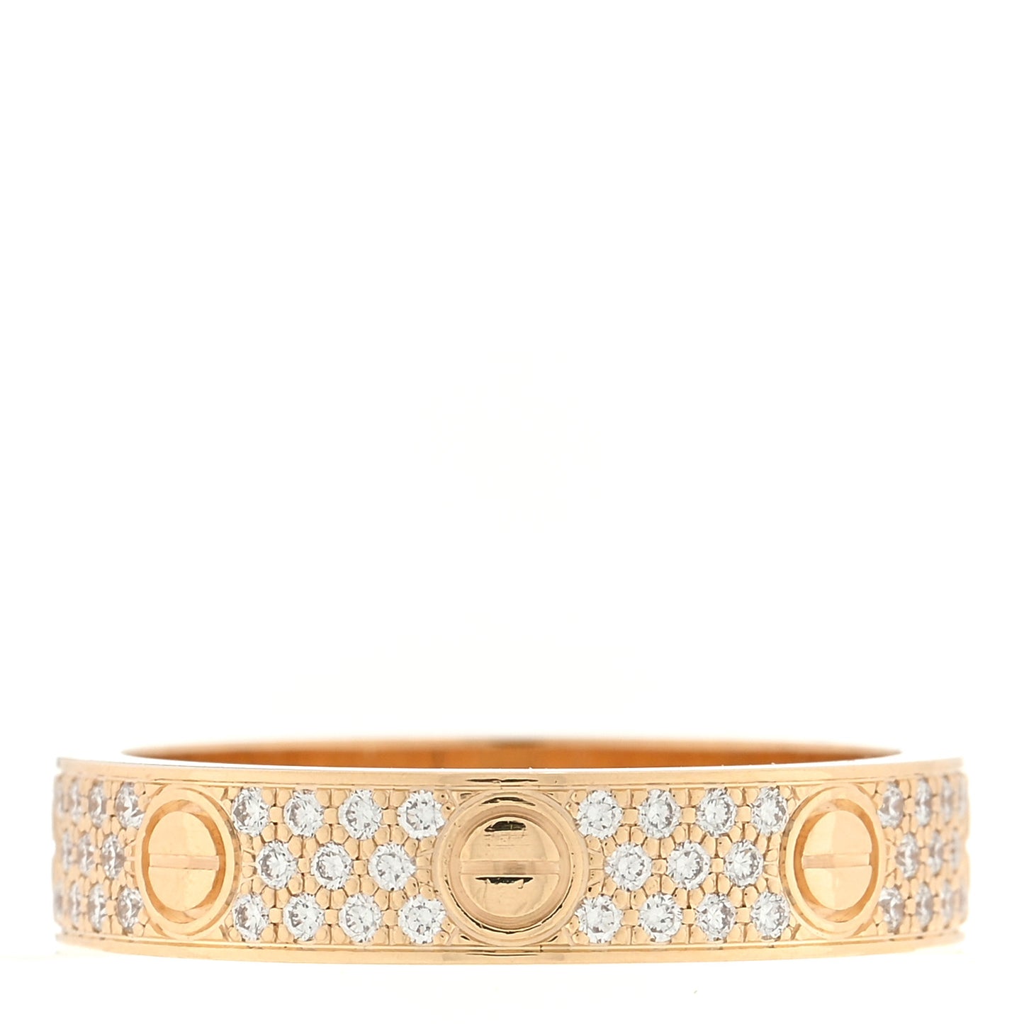 18K Yellow Gold Diamond 4mm LOVE Wedding Paved Band Ring 51 5.75