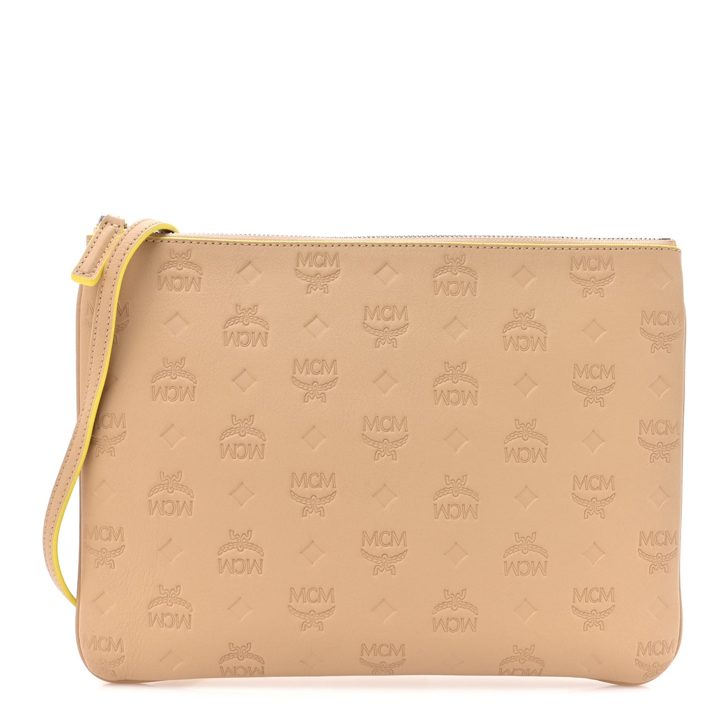 Calfskin Ottomar Monogram Aren Crossbody Pouch Beige Croissant