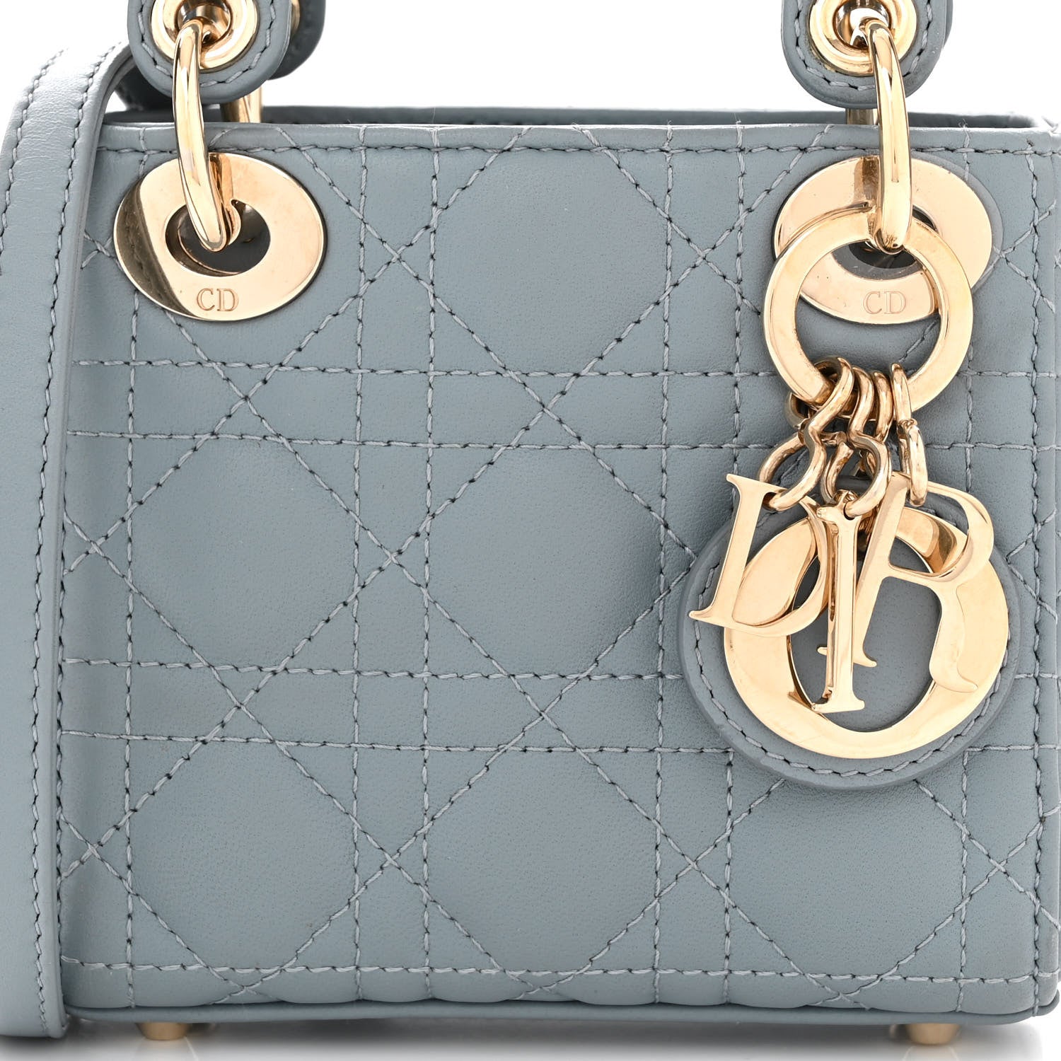 Christian Dior Lambskin Cannage Micro Lady Dior Cloud Gray 8 of 10