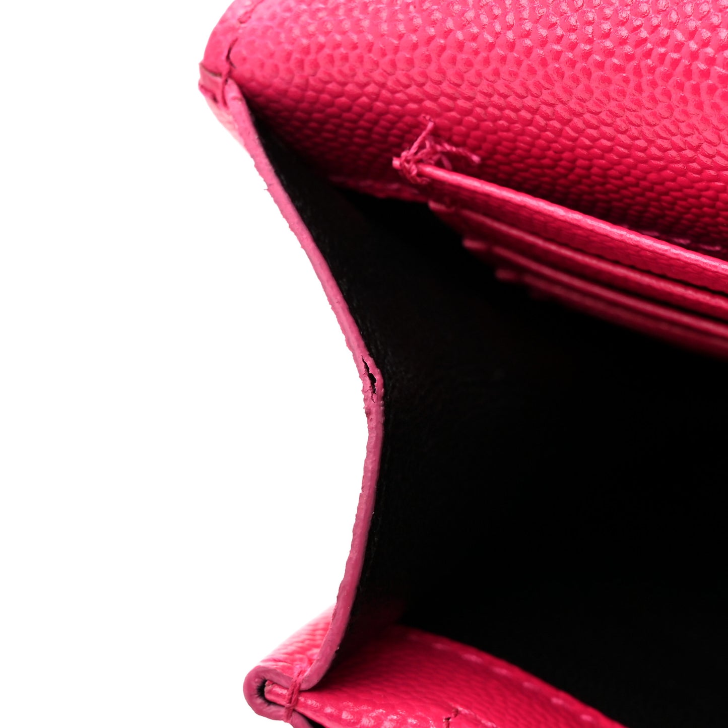 Grain De Poudre Matelasse Chevron Monogram Chain Wallet Hot Pink