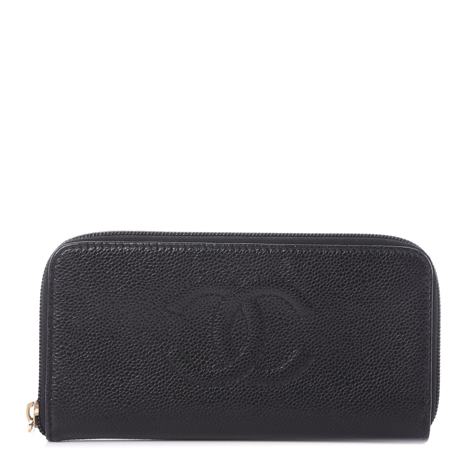 Chanel Caviar Large Timeless CC Zip Around Wallet Black 596562 ...
