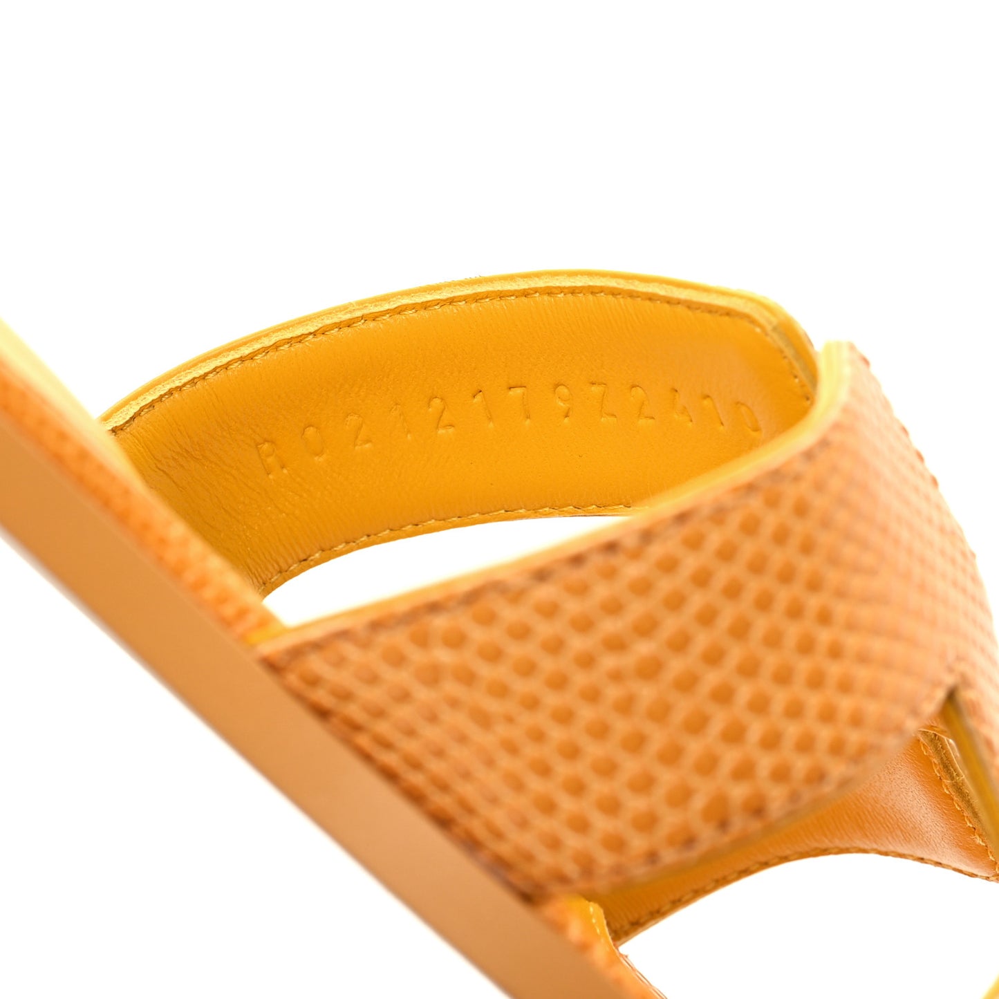 Lizard Oran Sandals 37.5 Jaune Bouton D'or