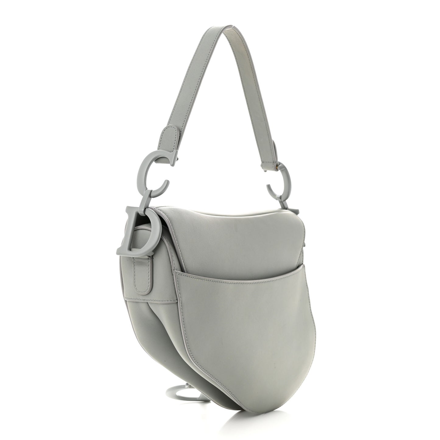 Ultra Matte Calfskin Saddle Bag Grey
