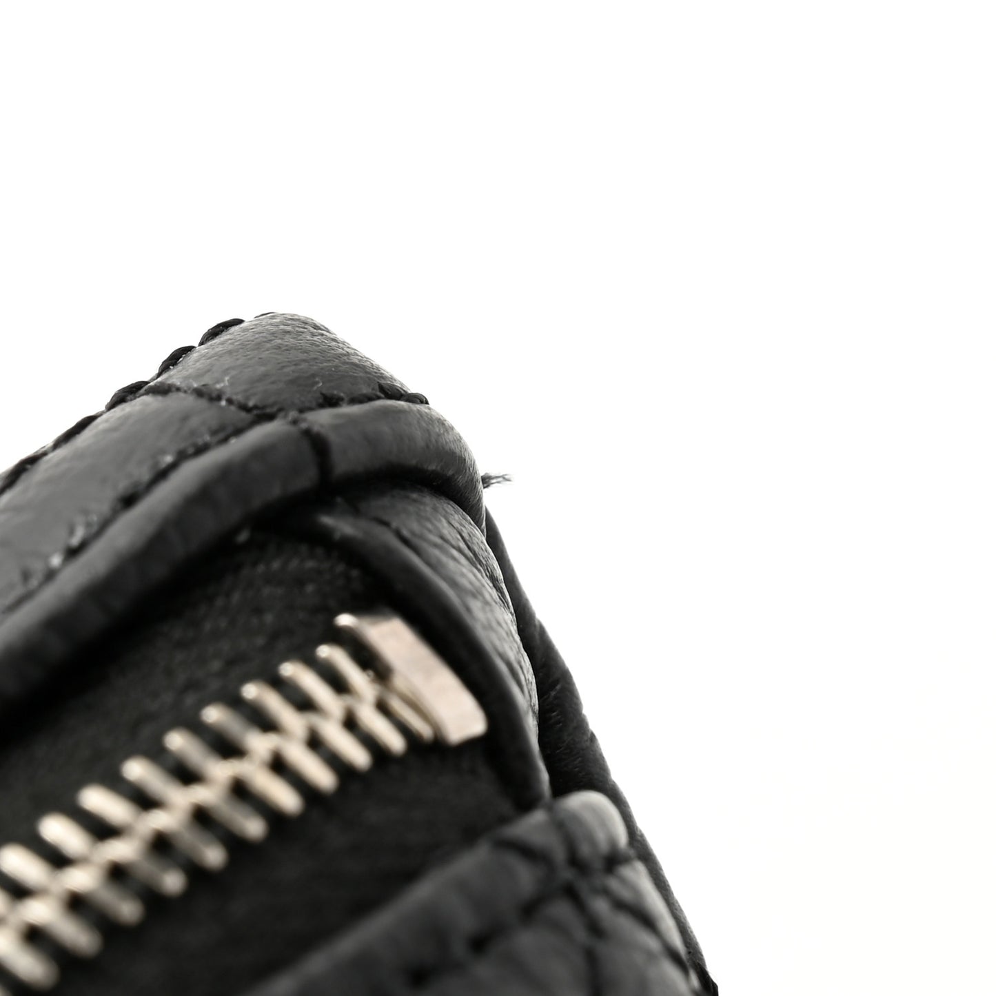 Grained Calfskin Quilted Waist Belt Bag Black