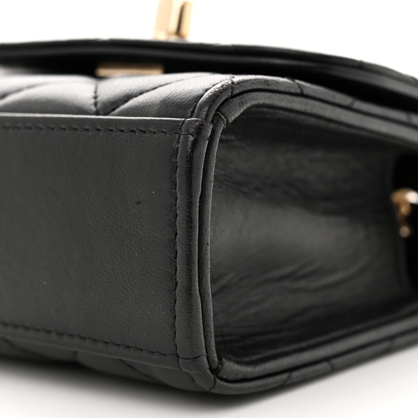 Lambskin Quilted Mini Trendy CC Chain Wallet Black