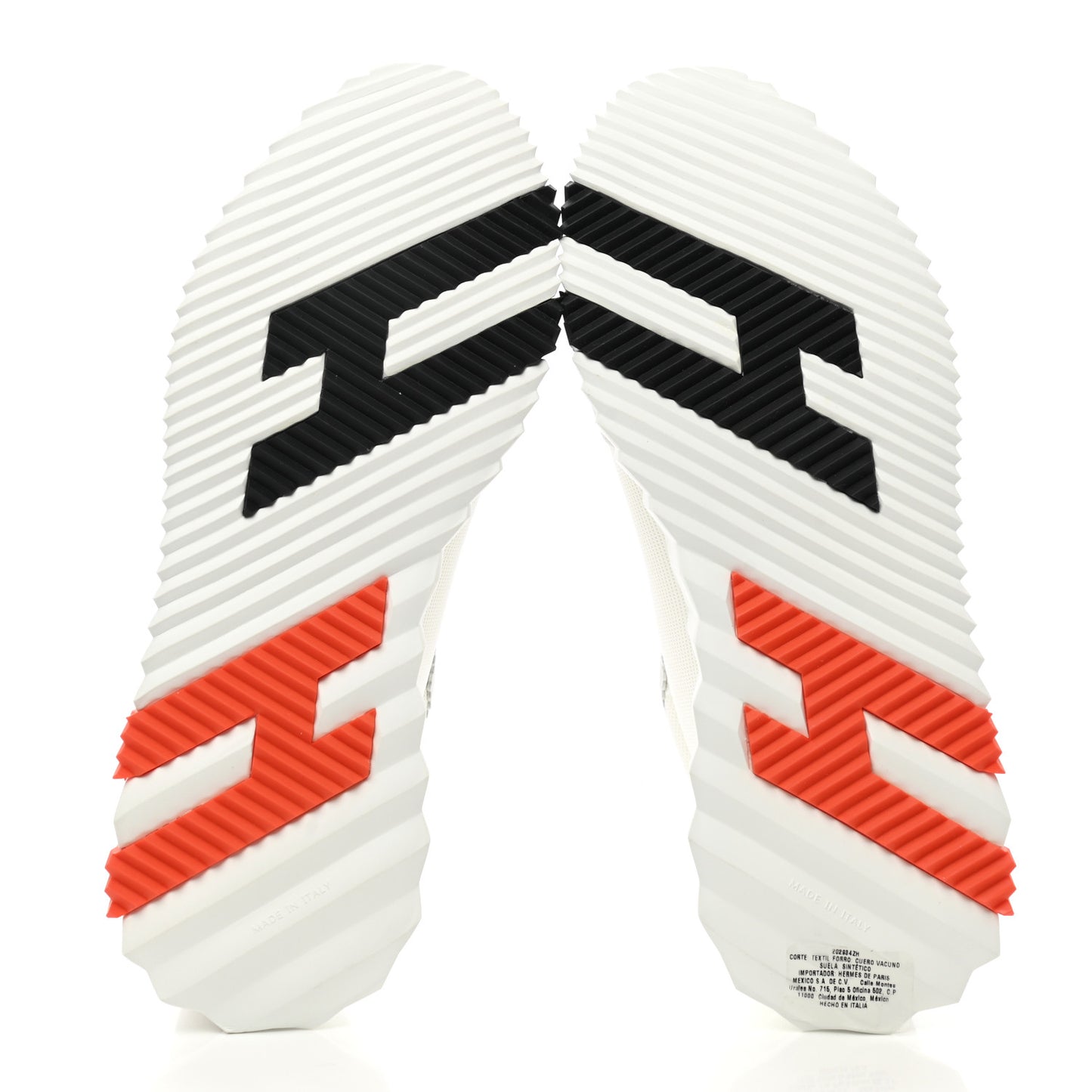 Technical Canvas Suede Goatskin Bouncing Sneakers 42 White Orange