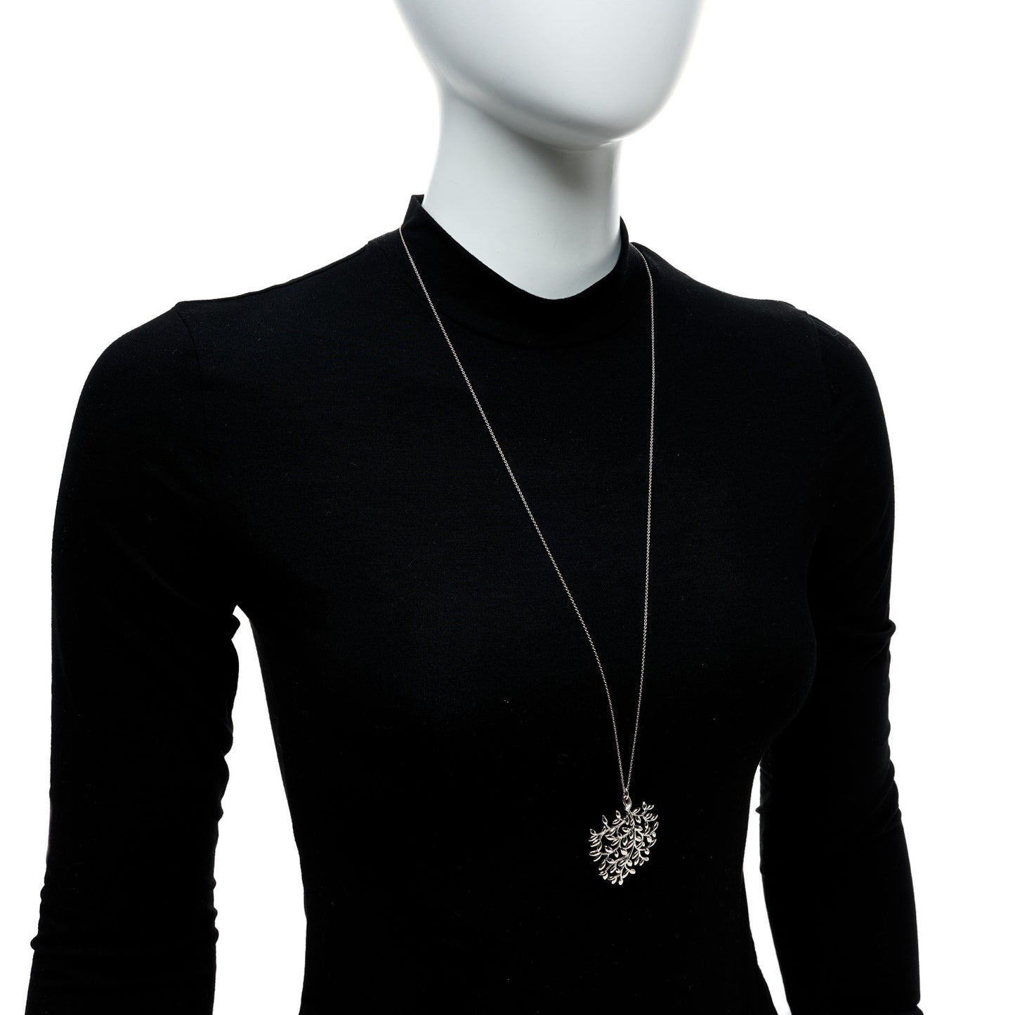 Sterling Silver Paloma Picasso Olive Leaf Heart Branch Pendant Necklace