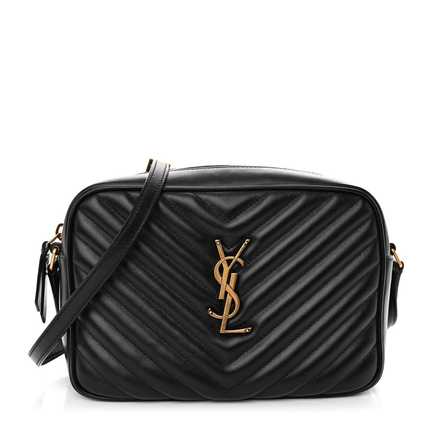Calfskin Matelasse Monogram Lou Camera Bag Black