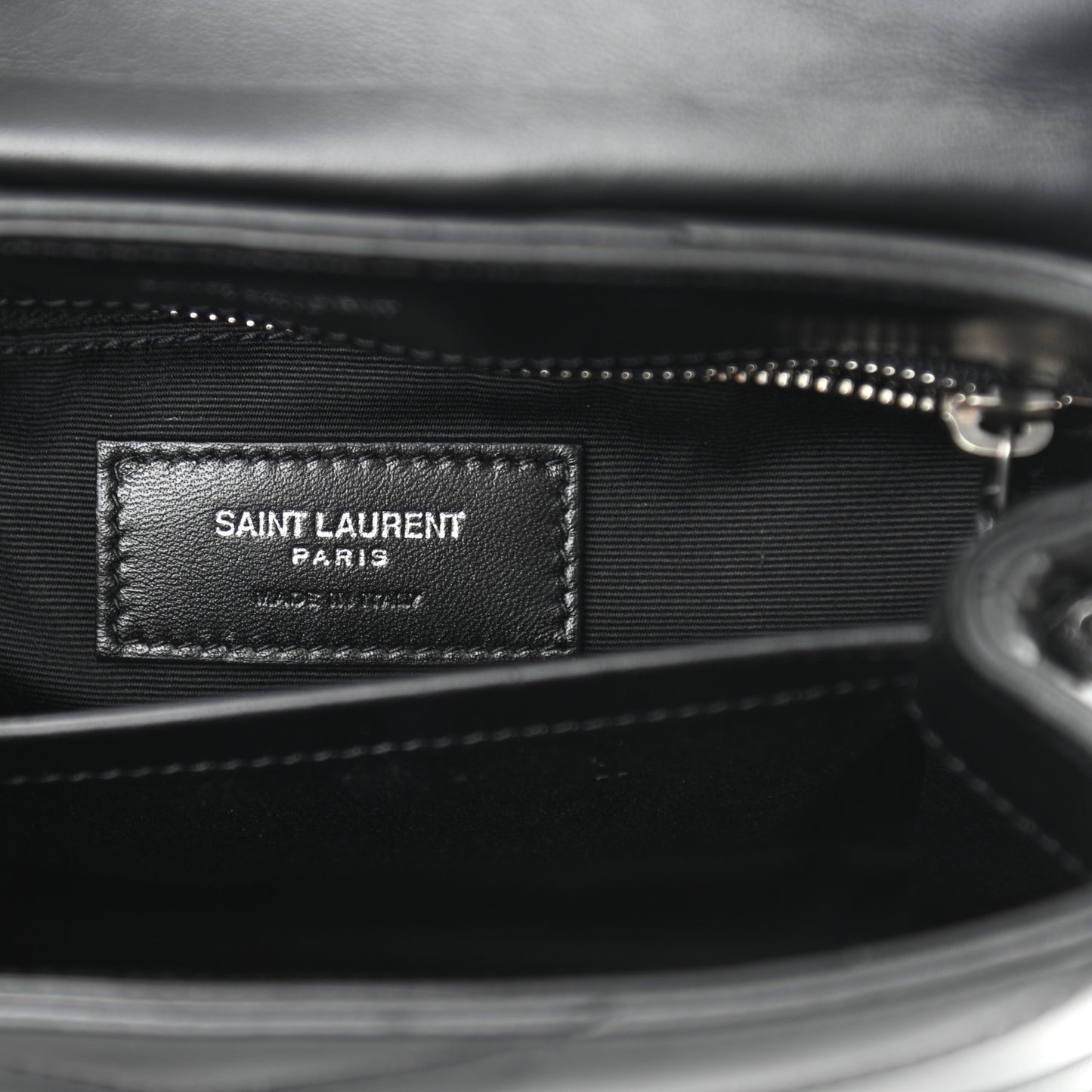 Calfskin Y Quilted Monogram Toy Loulou Crossbody Bag Black