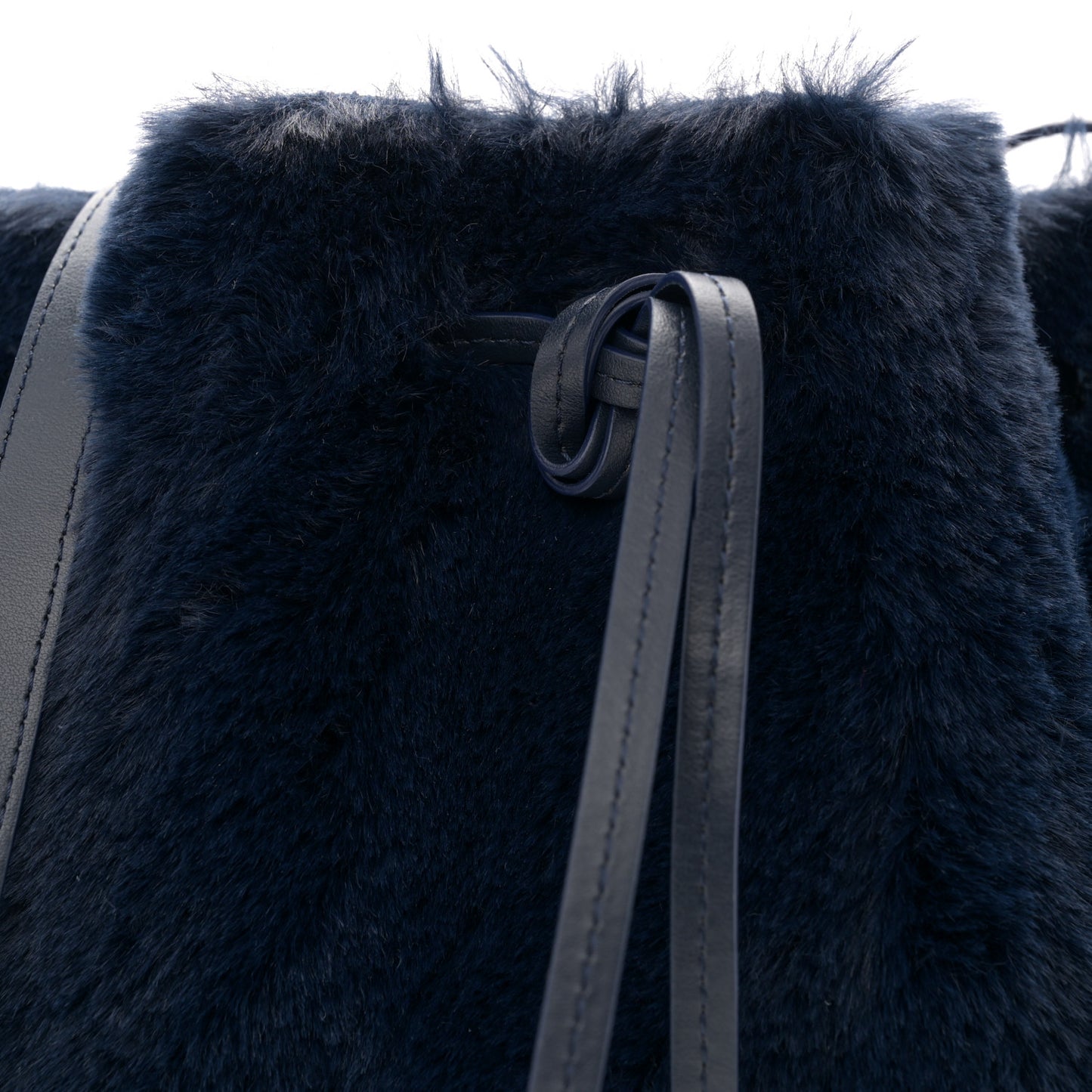 Faux Fur Mini Bucket Bag Blueberry