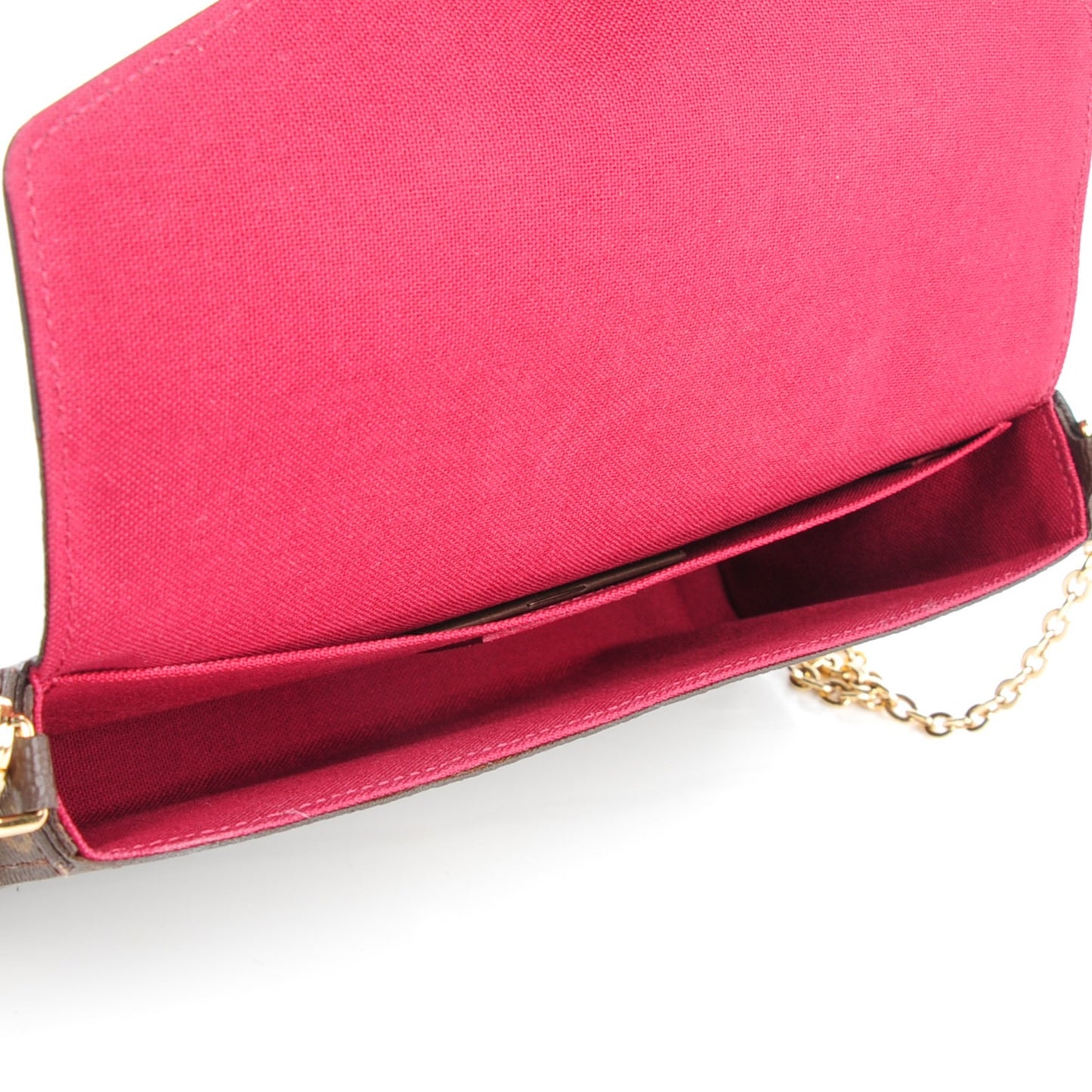 Monogram Pochette Felicie Chain Wallet Fuchsia