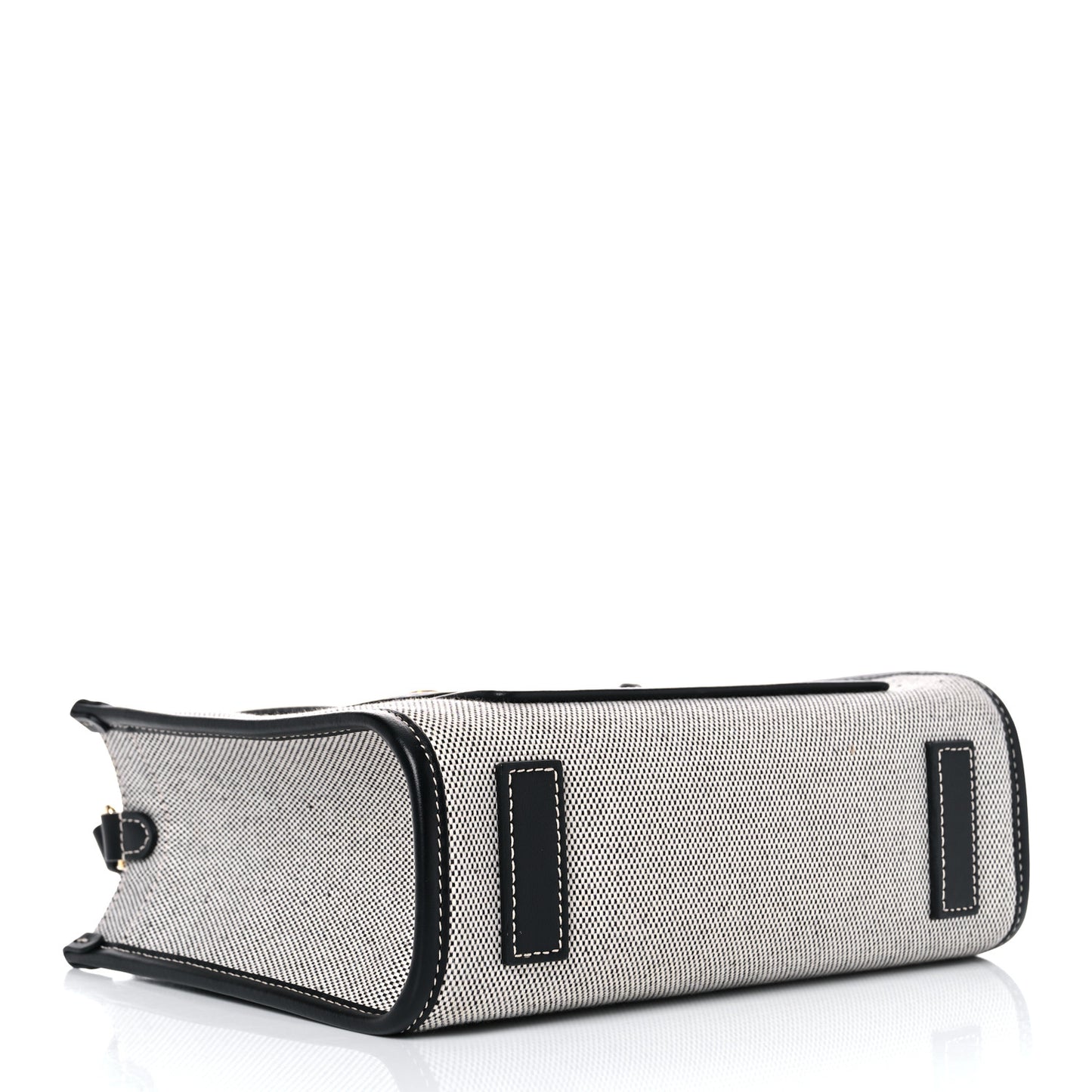 Canvas Smooth Calfskin Mini Two Tone Freya Tote Black