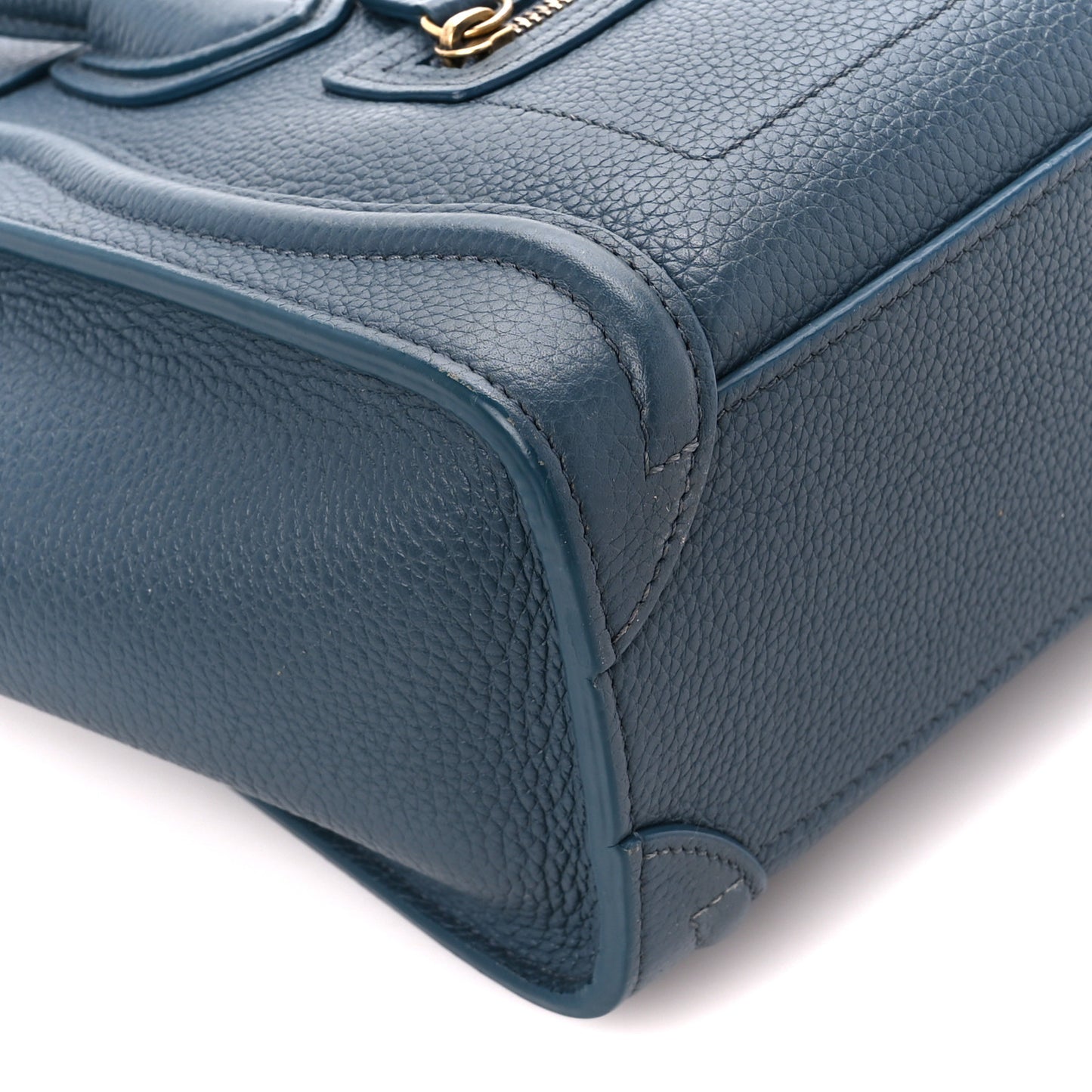 Drummed Calfskin Nano Luggage Petrol