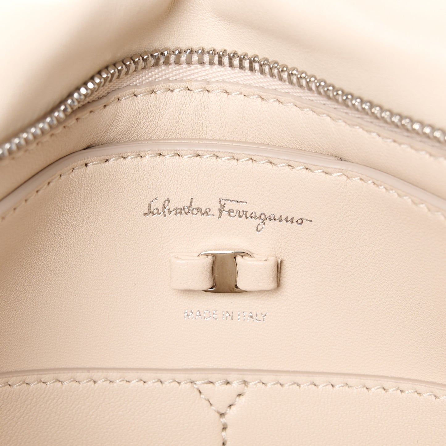 Calfskin Small Viva Bow Shoulder Bag Bone