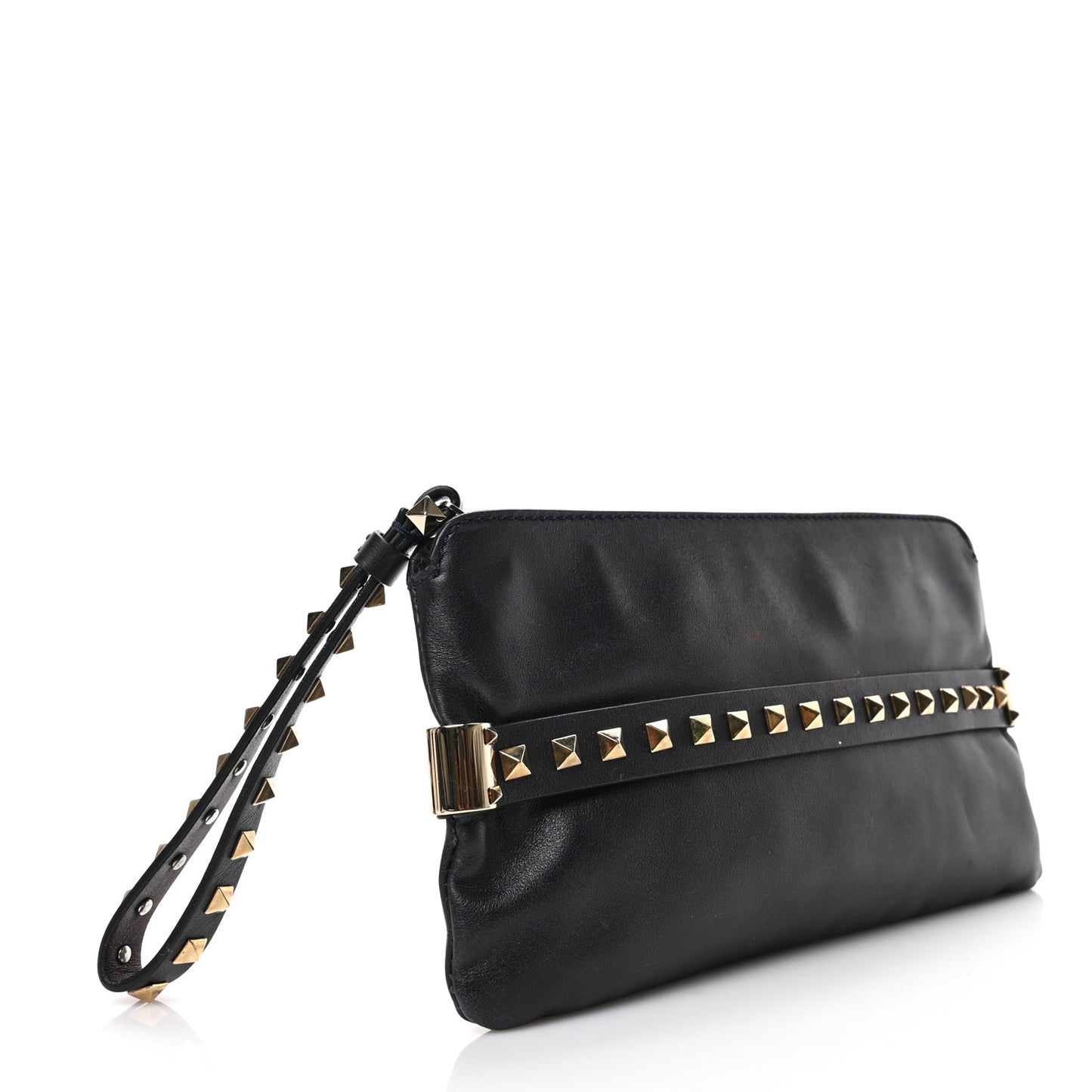 Nappa Rockstud Wristlet Clutch Black