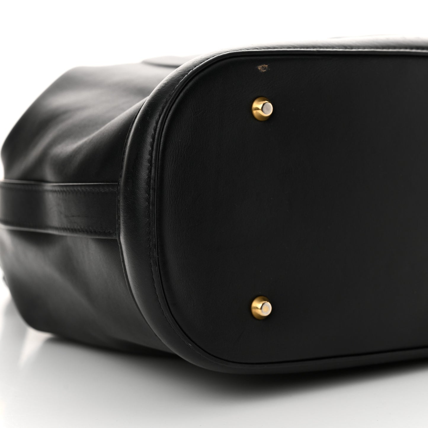 Calfskin CD Embossed Large C'est Chain Bucket Bag Black