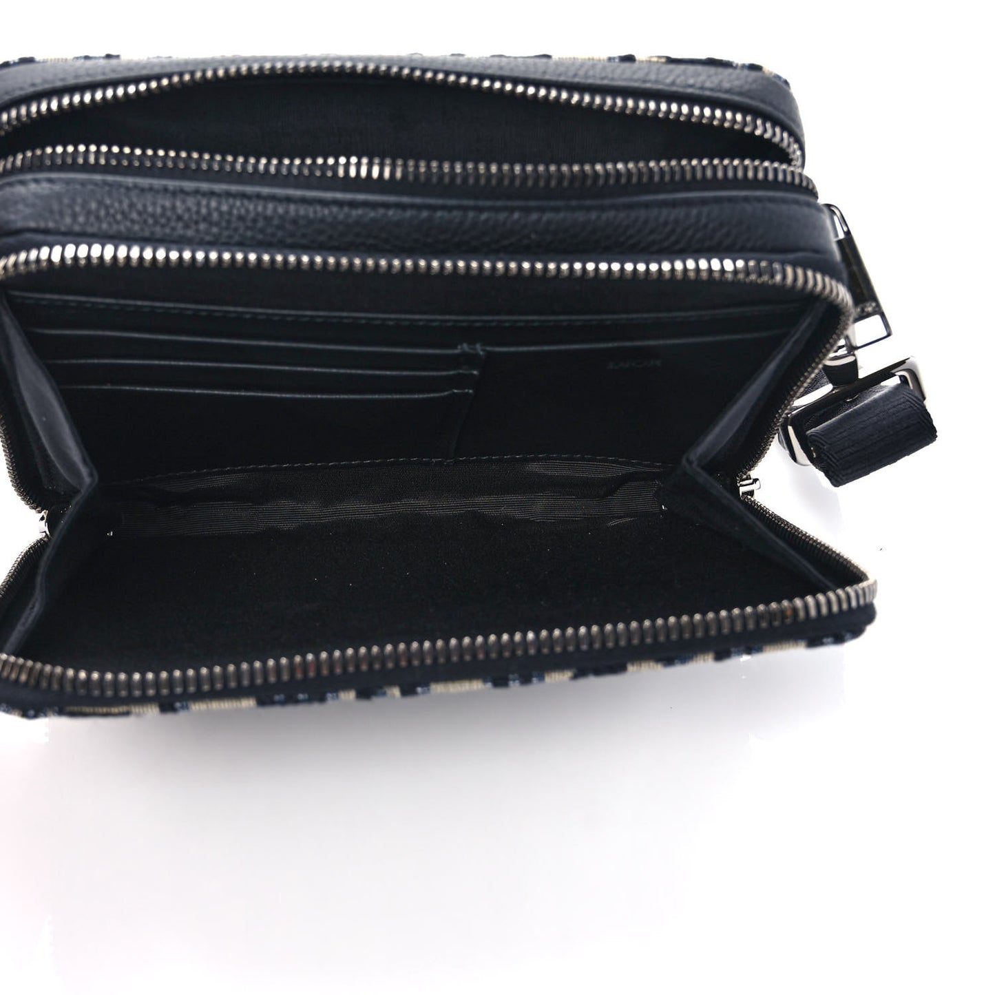 Oblique Pouch Beige Black