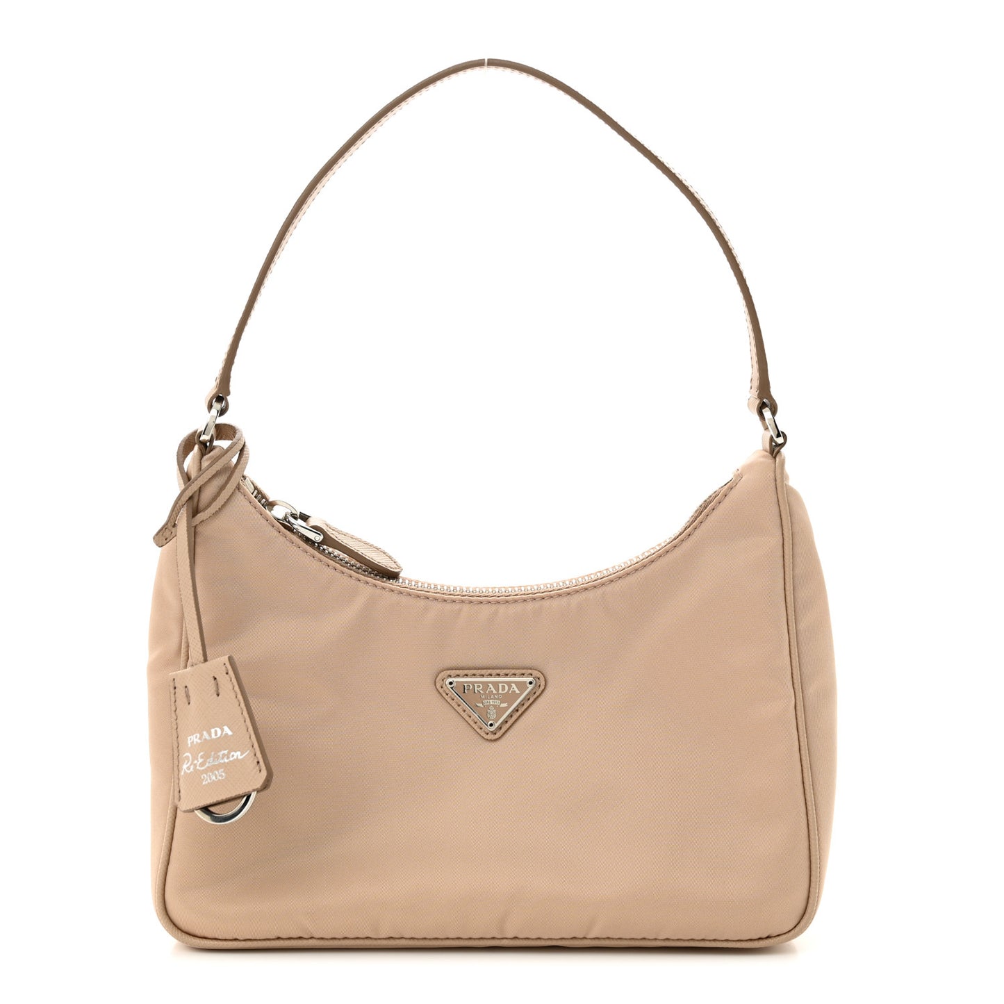 Re-Nylon Saffiano Mini Re-Edition 2005 Bag Cammeo