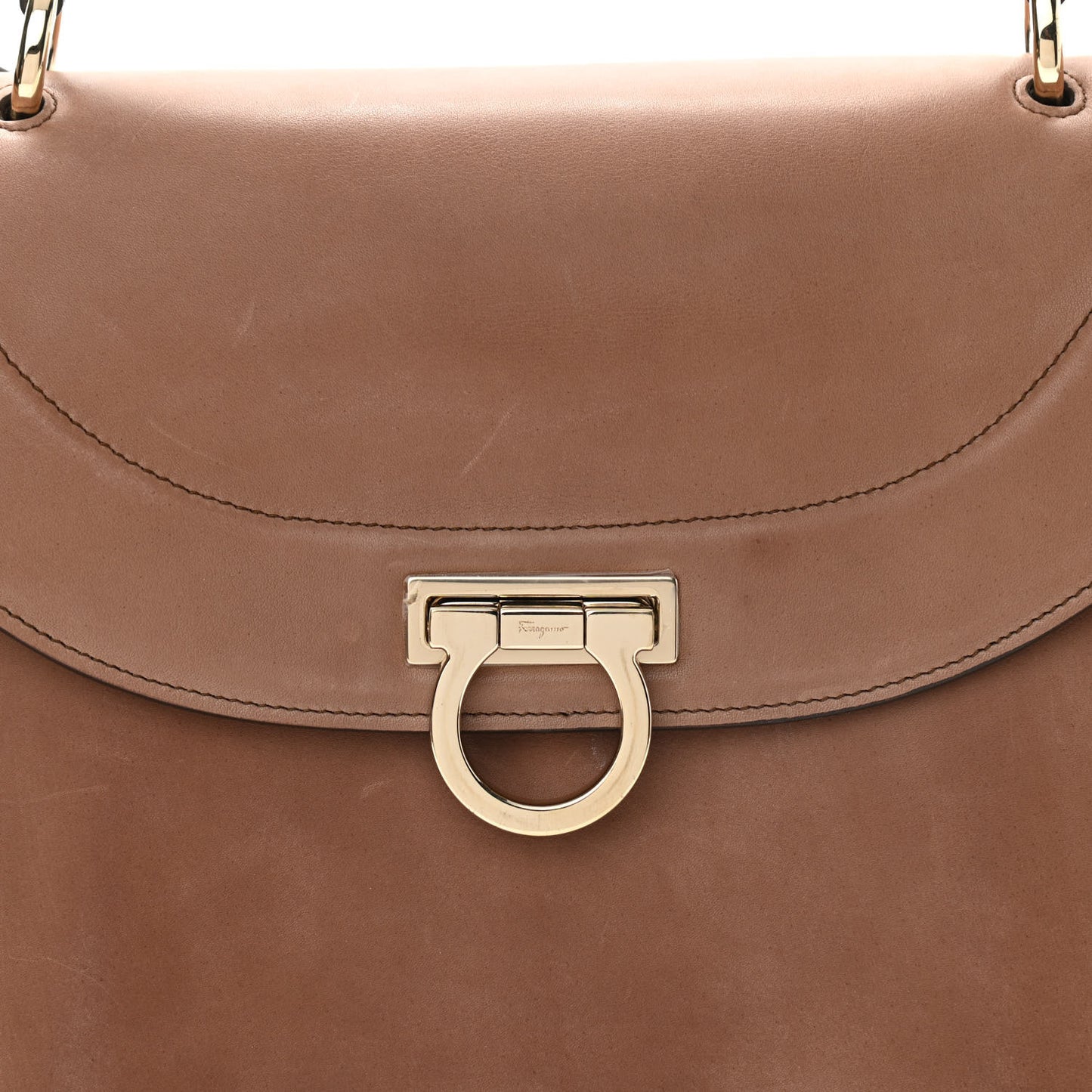 Calfskin Sofia Rainbow Top Handle Bag Moka