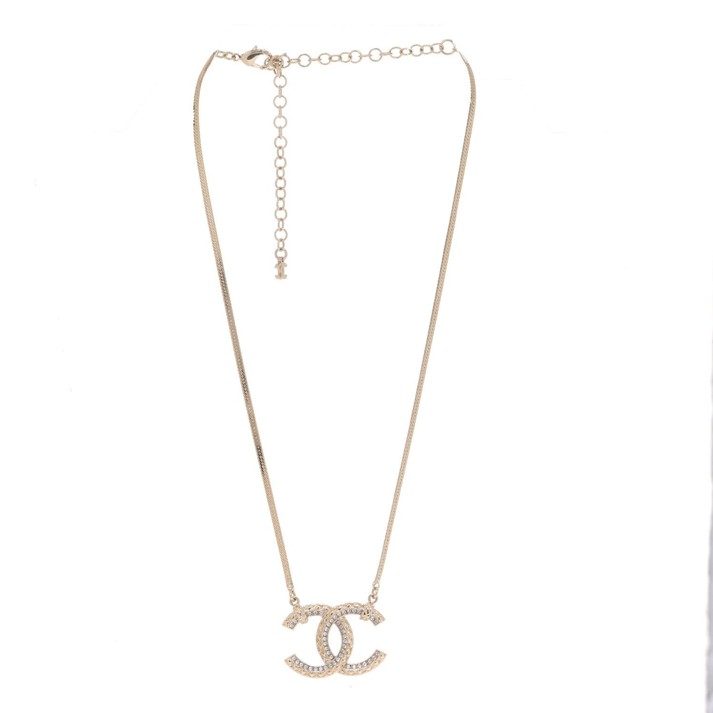Crystal CC Chain Necklace Gold