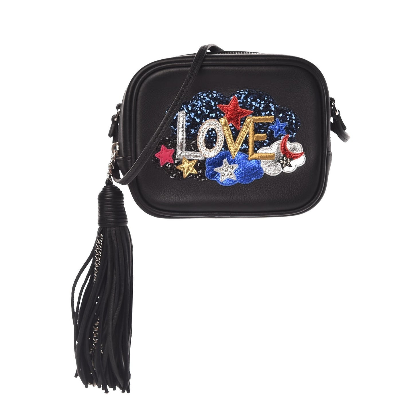 Calfskin Love Patchwork Blogger Bag Black