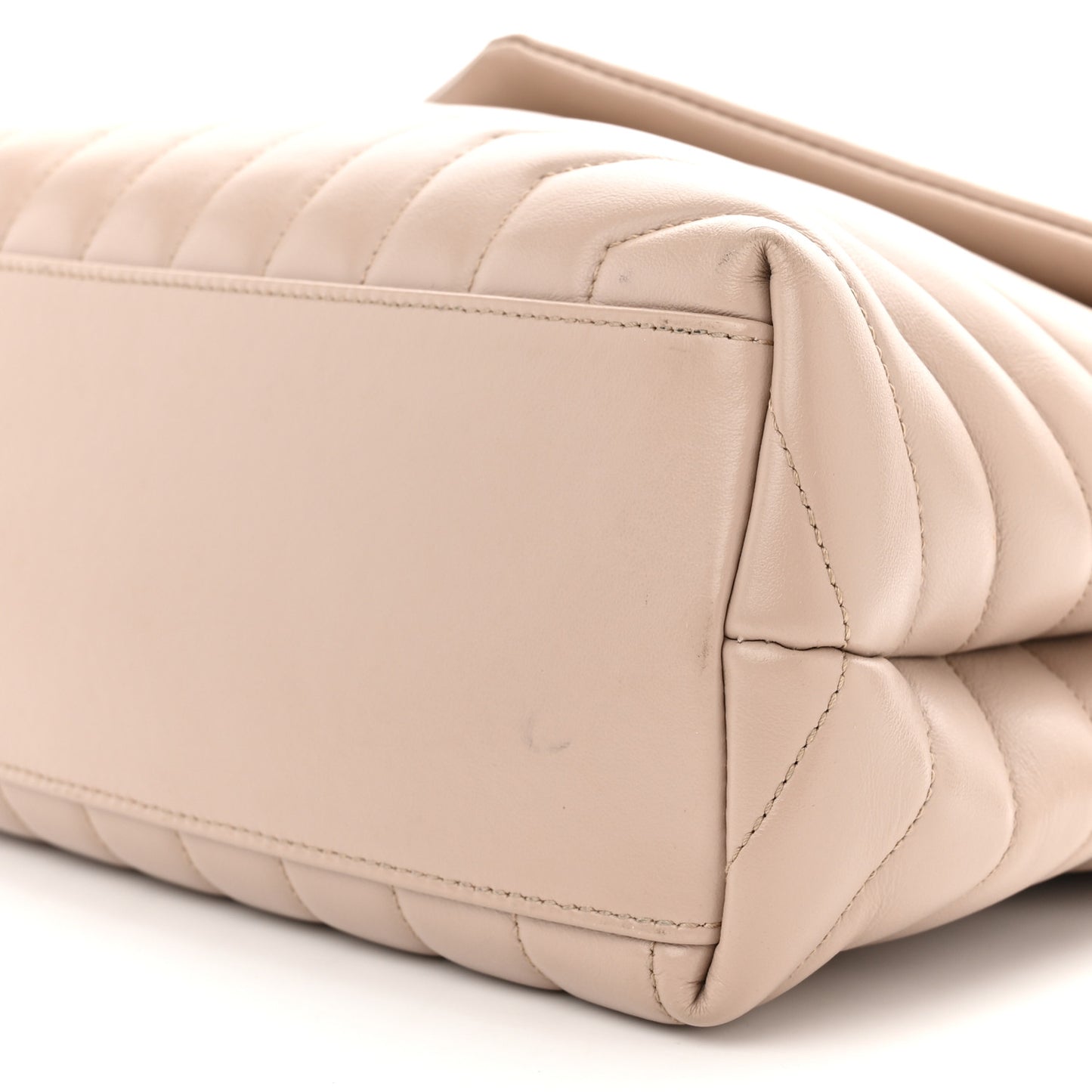 Calfskin Y Quilted Monogram Medium Loulou Chain Satchel Light Natural
