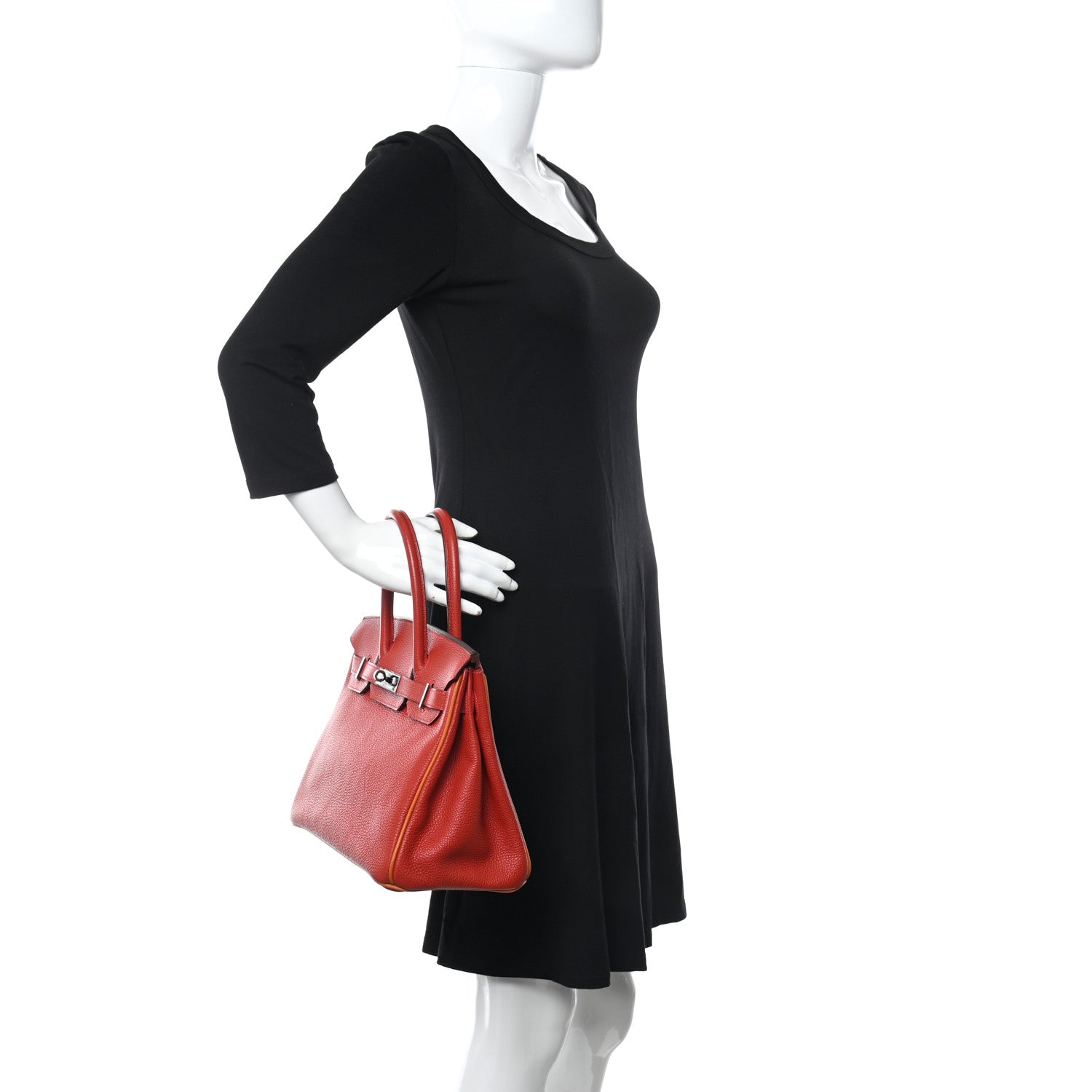 Hermes Togo Bi-Color Birkin 30 Rouge Casaque Potiron 2 of 17
