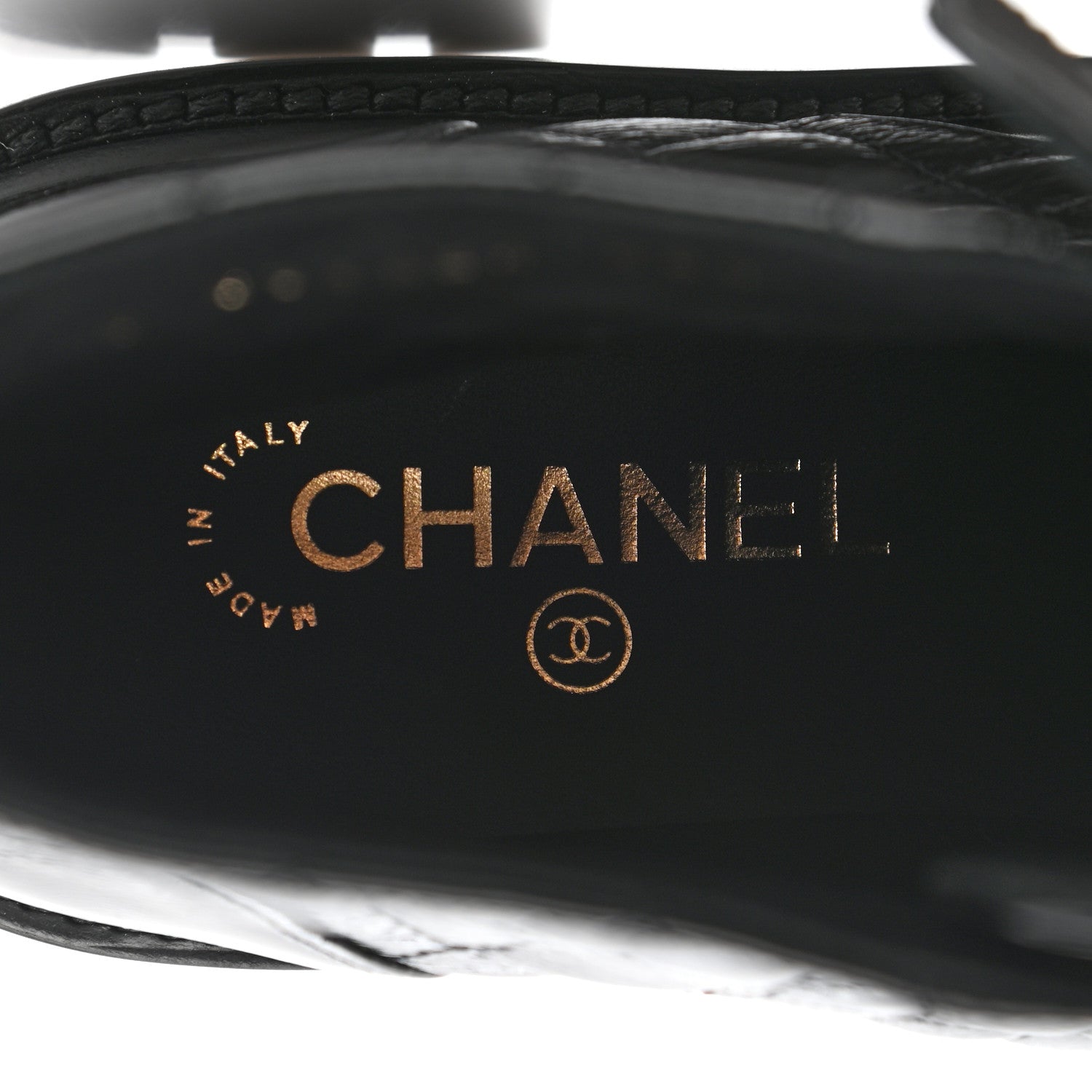 Chanel Shiny Calfskin Quilted Lace Up Combat Boots 40.5 Black 8 of 9