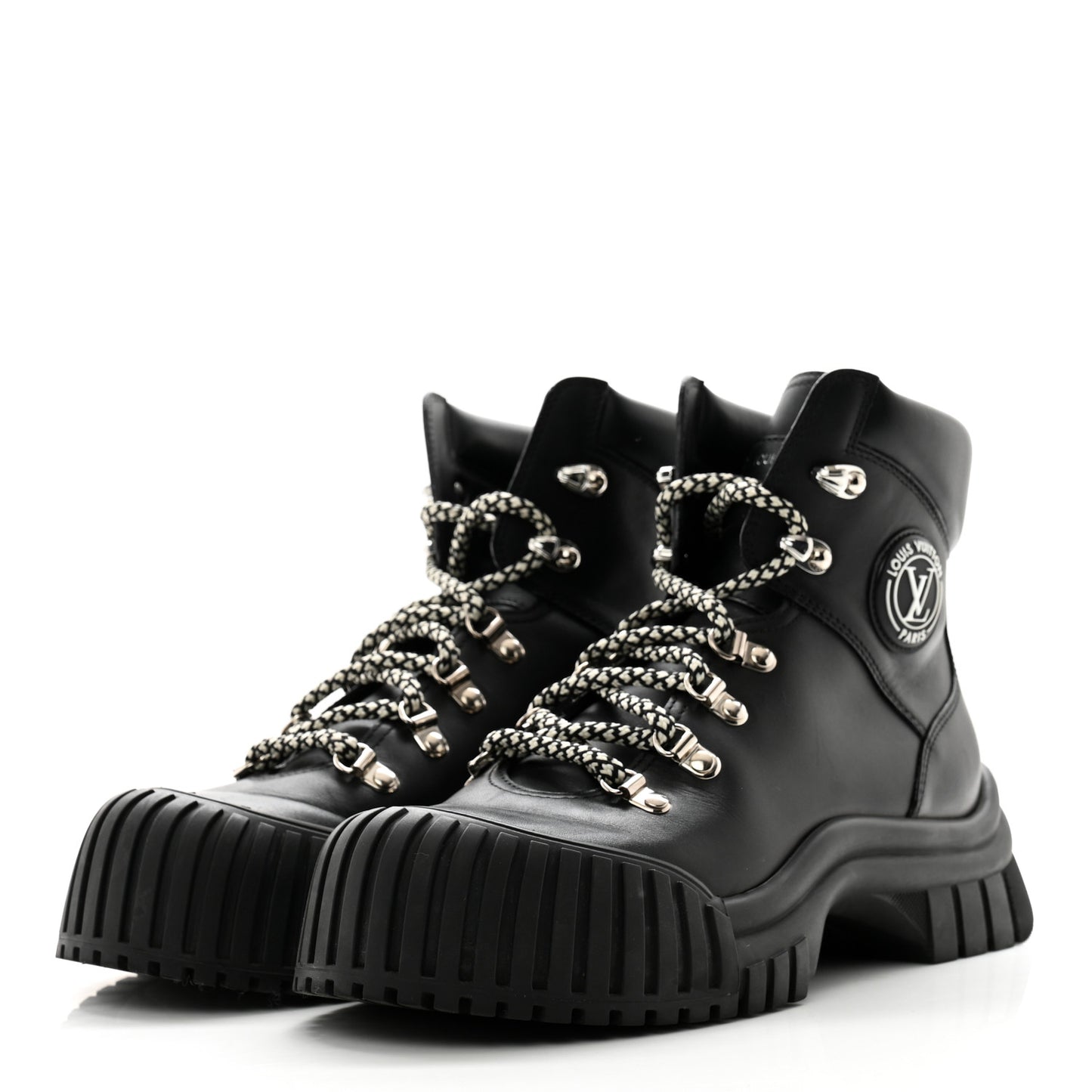 Calfskin Patent Monogram Ruby Flat Ranger Boots 38 Black