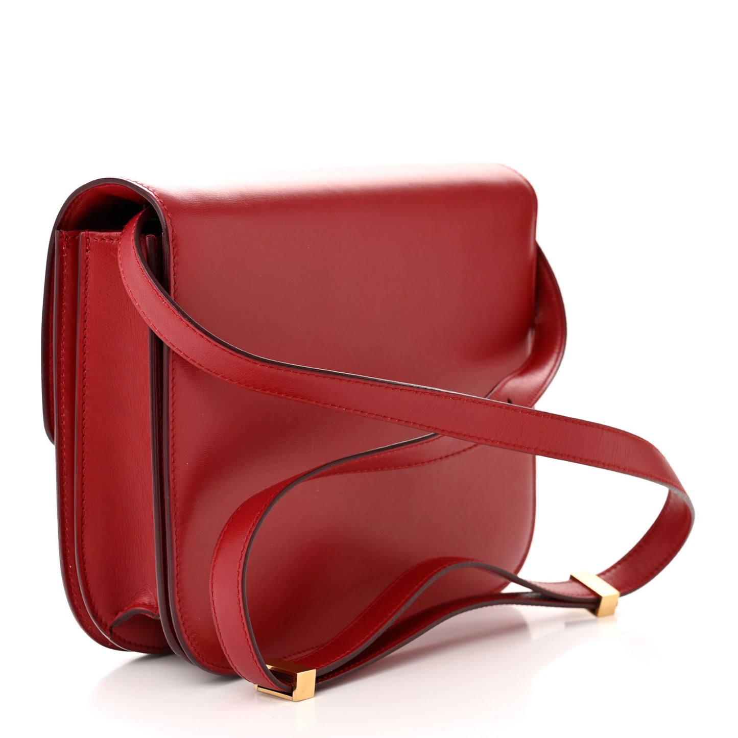 Box Calfskin Medium Classic Box Flap Bag Red
