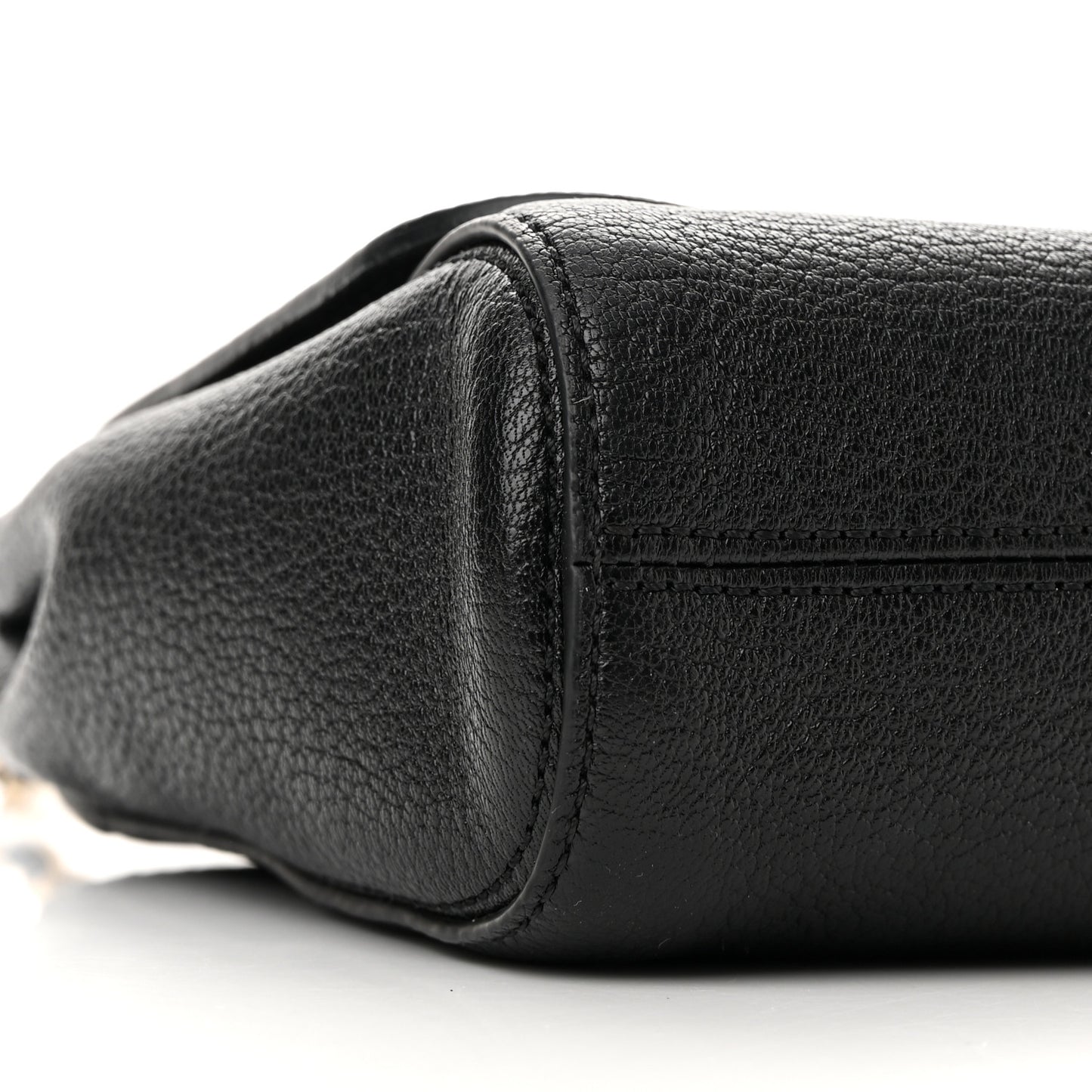 Glossy Goatskin Small Lily Flap Black