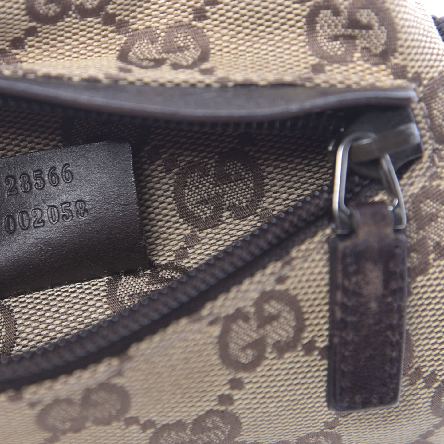 GG Monogram Double Pocket Belt Bag Dark Brown