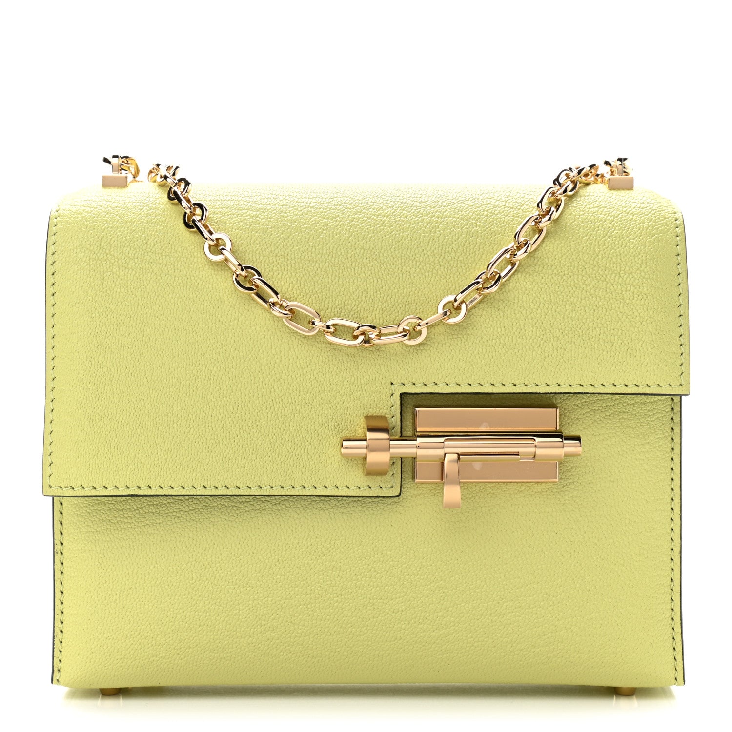 Hermes Chevre Mysore Mini Verrou Chaine Bag Jaune Bourgeon 1 of 12