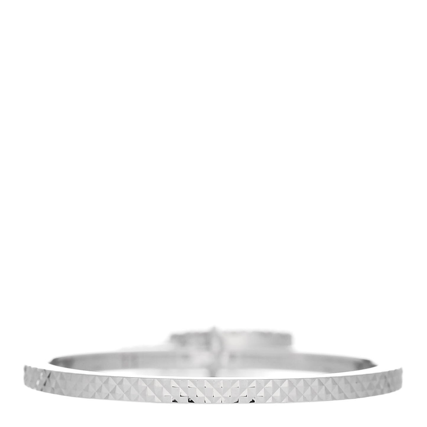 18K White Gold Diamond GG Running Charm Ring 51 5.75