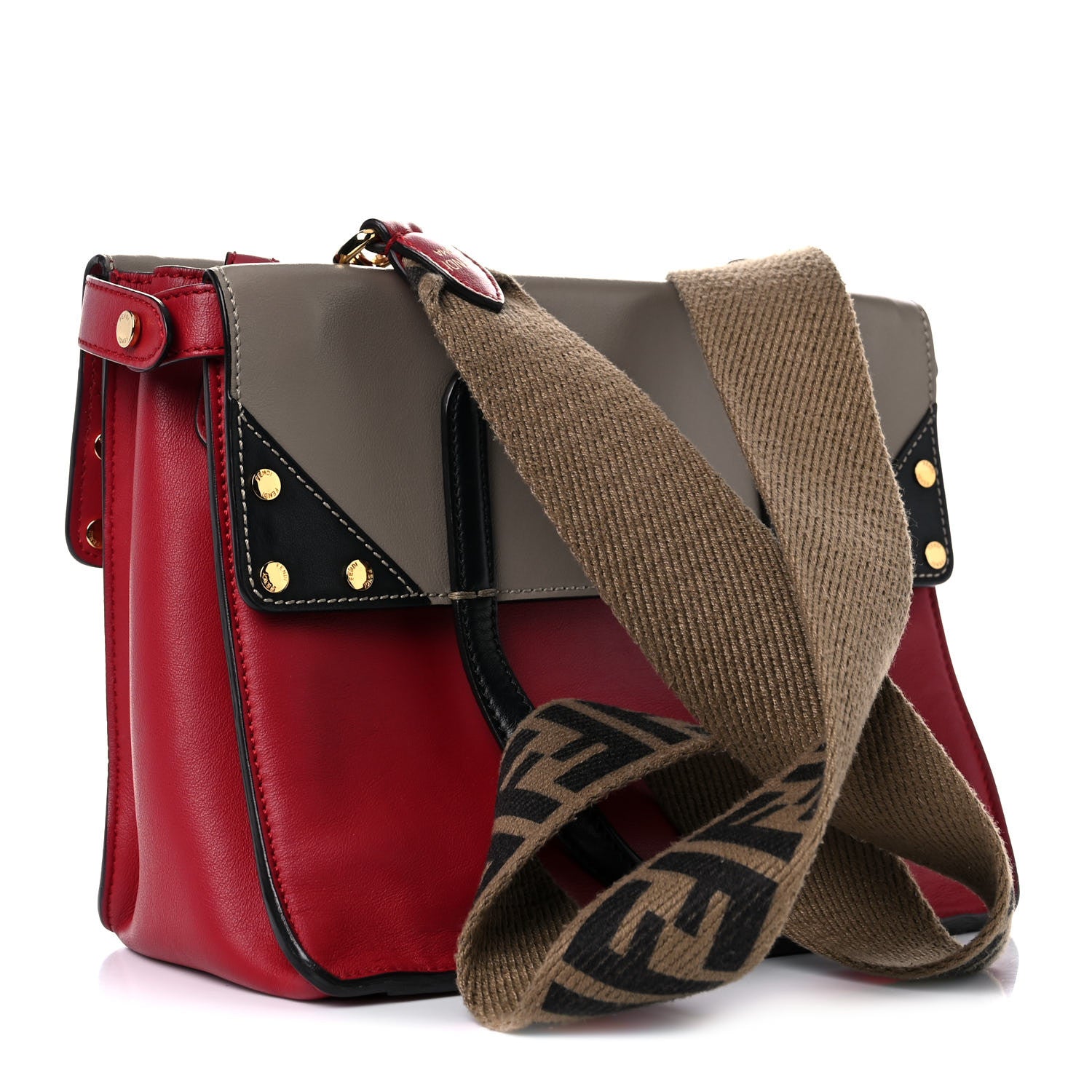 Fendi Vitello Grace FF 1974 Small Flip Tote Fragola Sepia 3 of 22