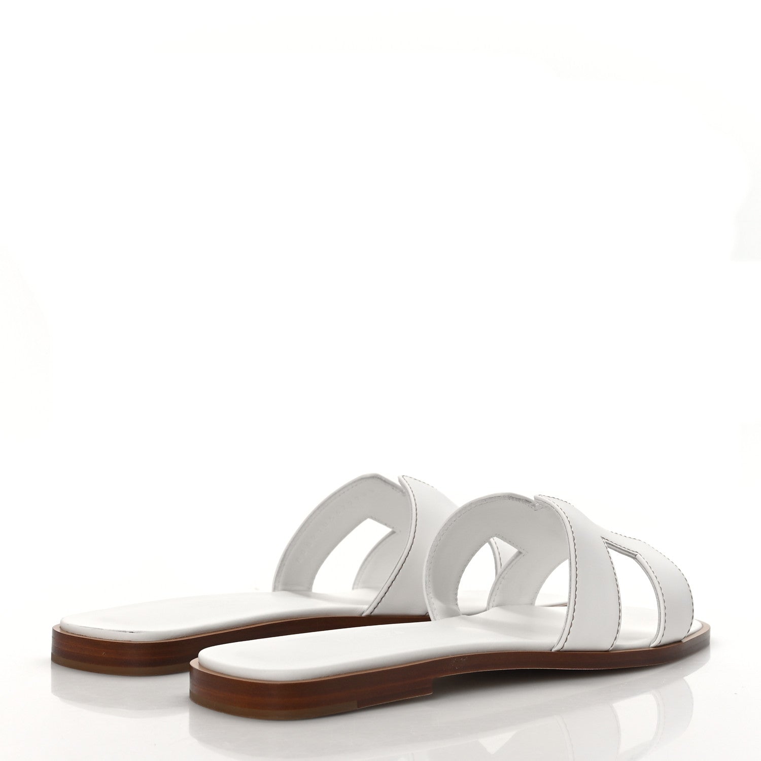 Hermes Box Calfskin Oran Sandals 39 White 4 of 8