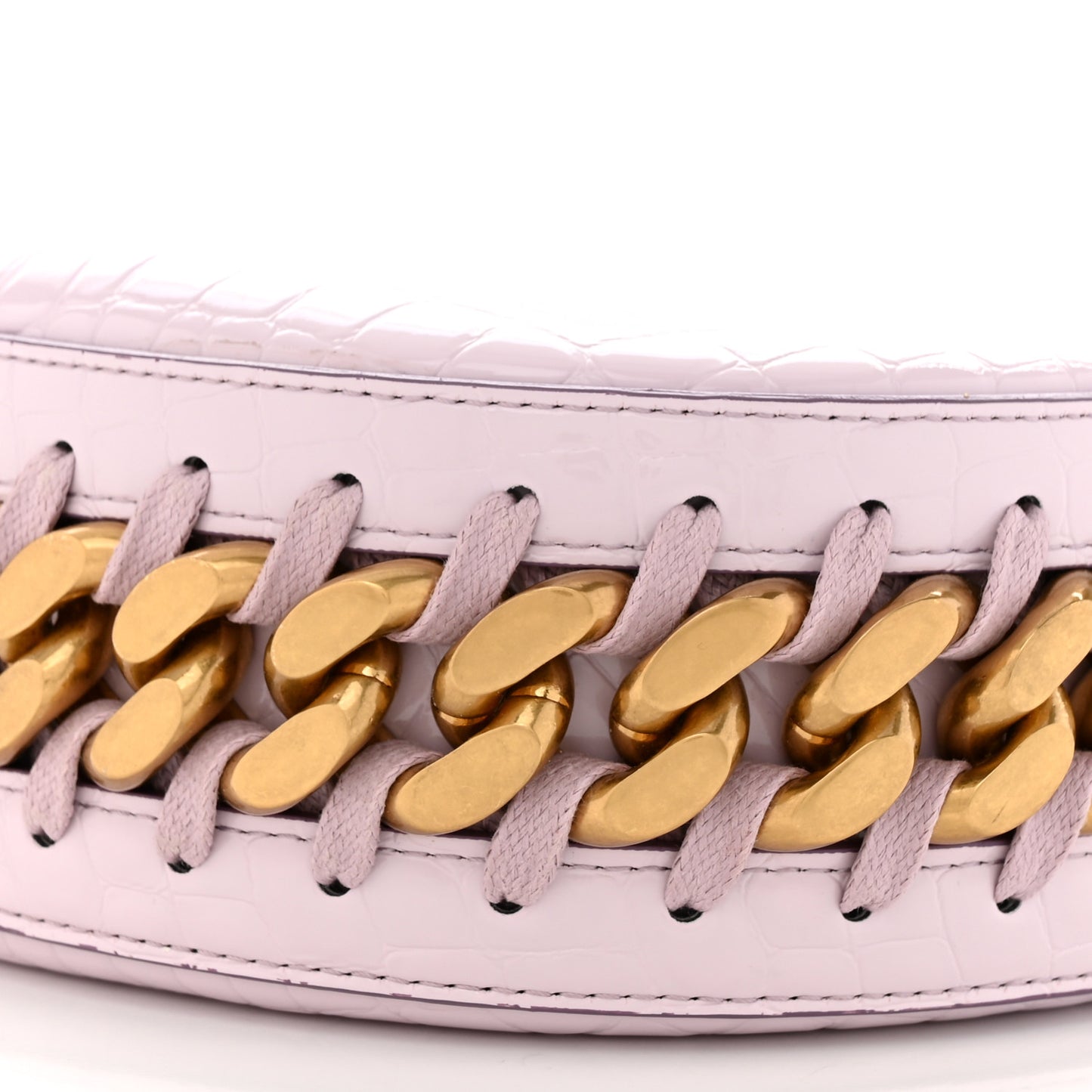 Eco Alter Crocodile Embossed Nappa Small Frayme Shoulder Bag Lilac