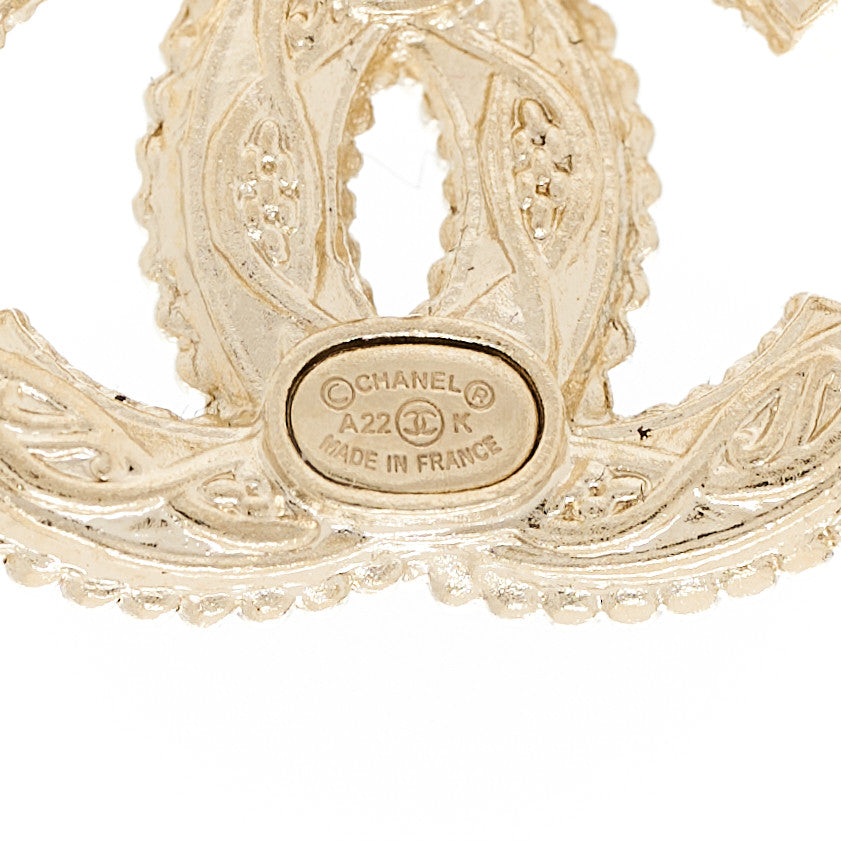 Chanel Metal CC Earrings Gold 4 of 5