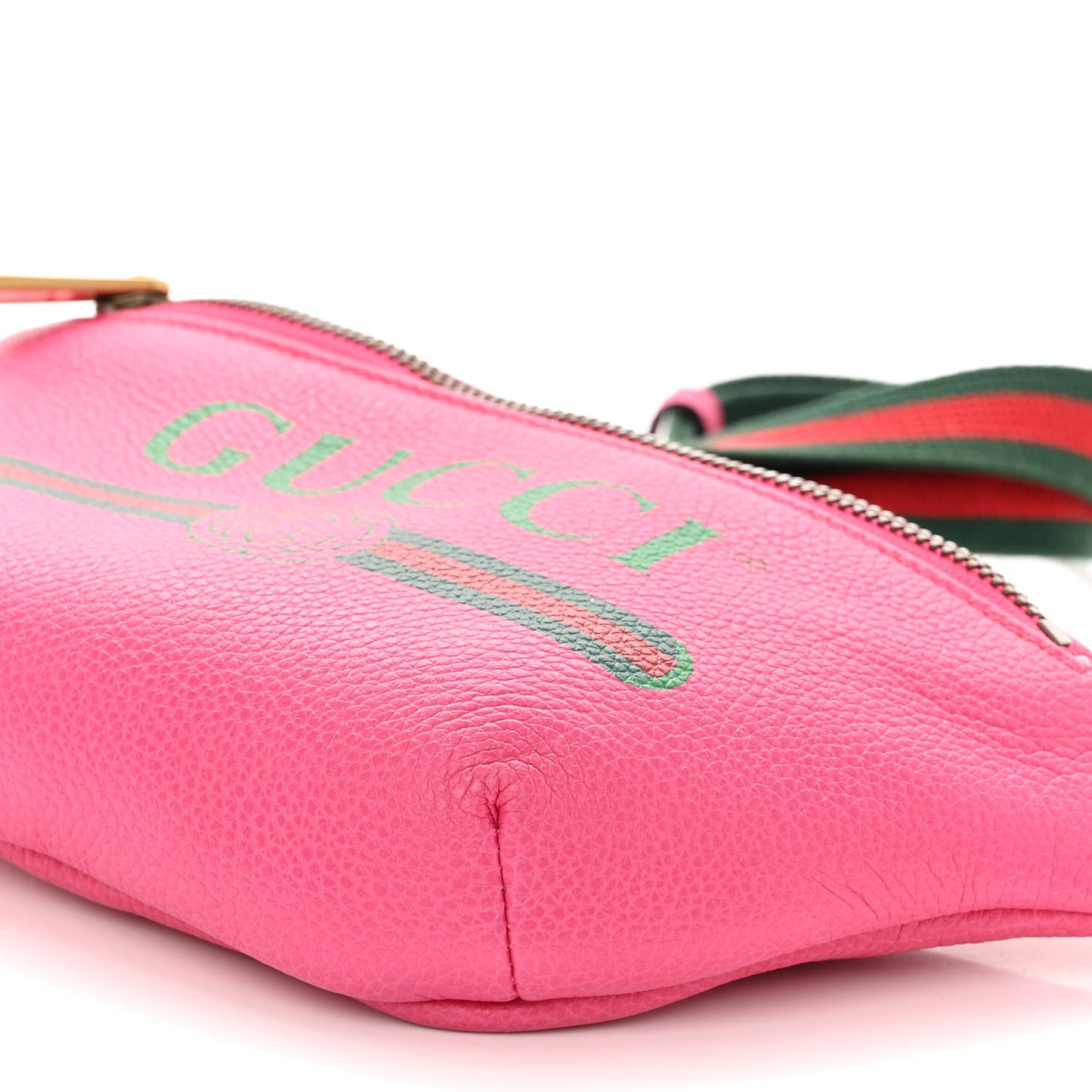 Grained Calfskin Small Logo Belt Bag Box Pink Green