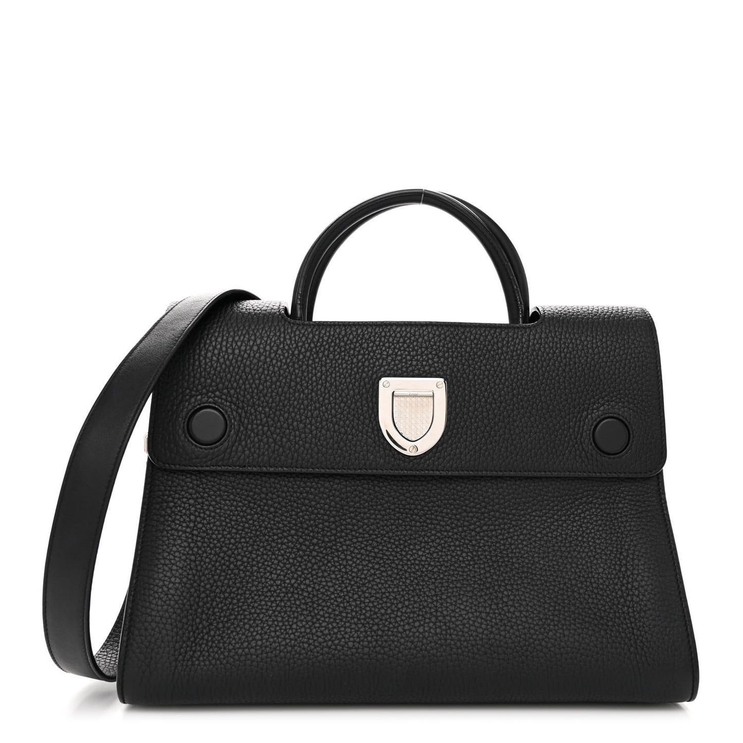 Grained Calfskin Medium Diorever Flap Black